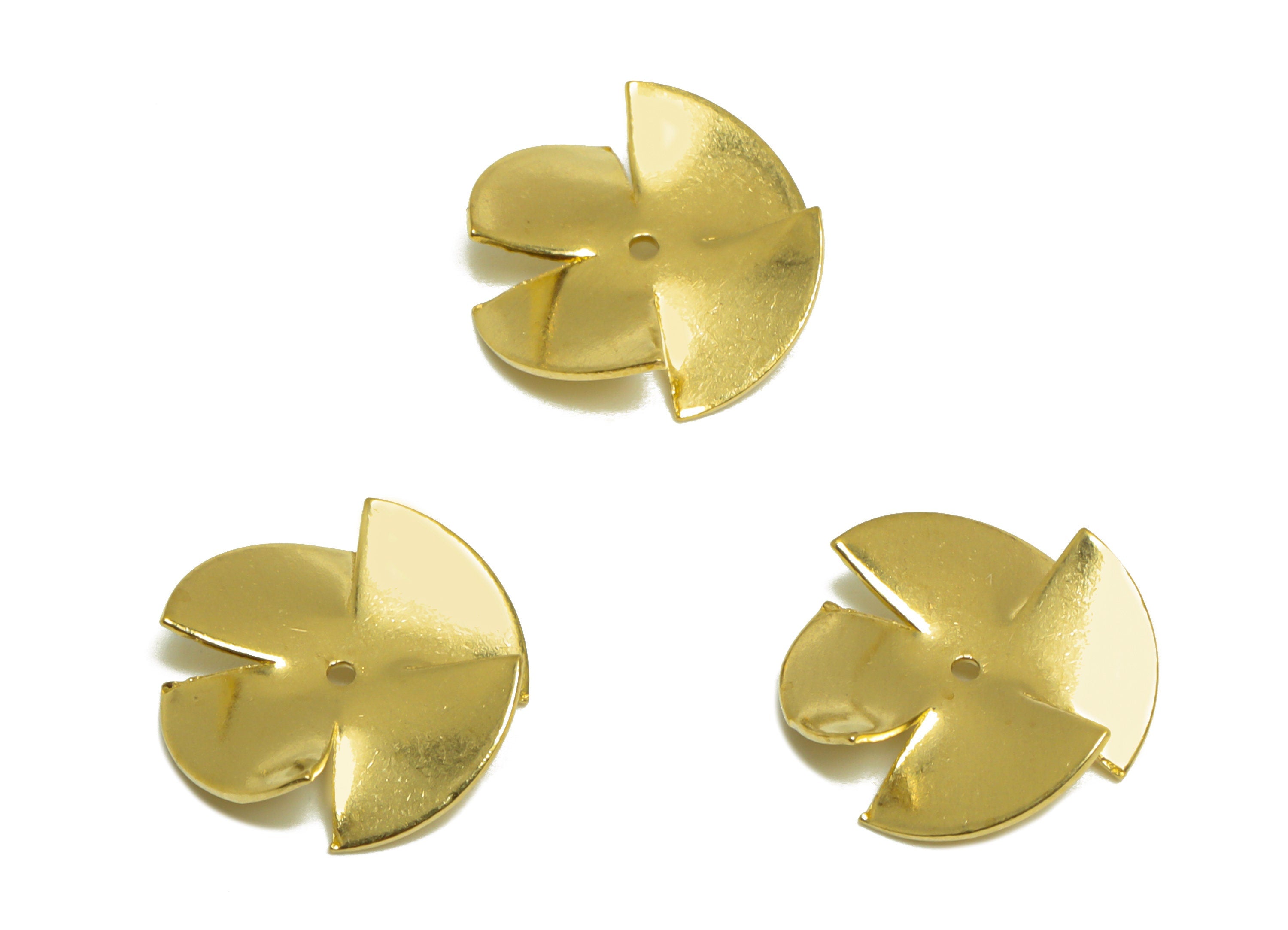 Brass Flower Earring Charm - Raw Brass Windmill Earring Charm - Brass Geometry Earring Charm - Earring Finding - 13.6x13.6x2mm - PP10298 - DOMEDBAZAAR