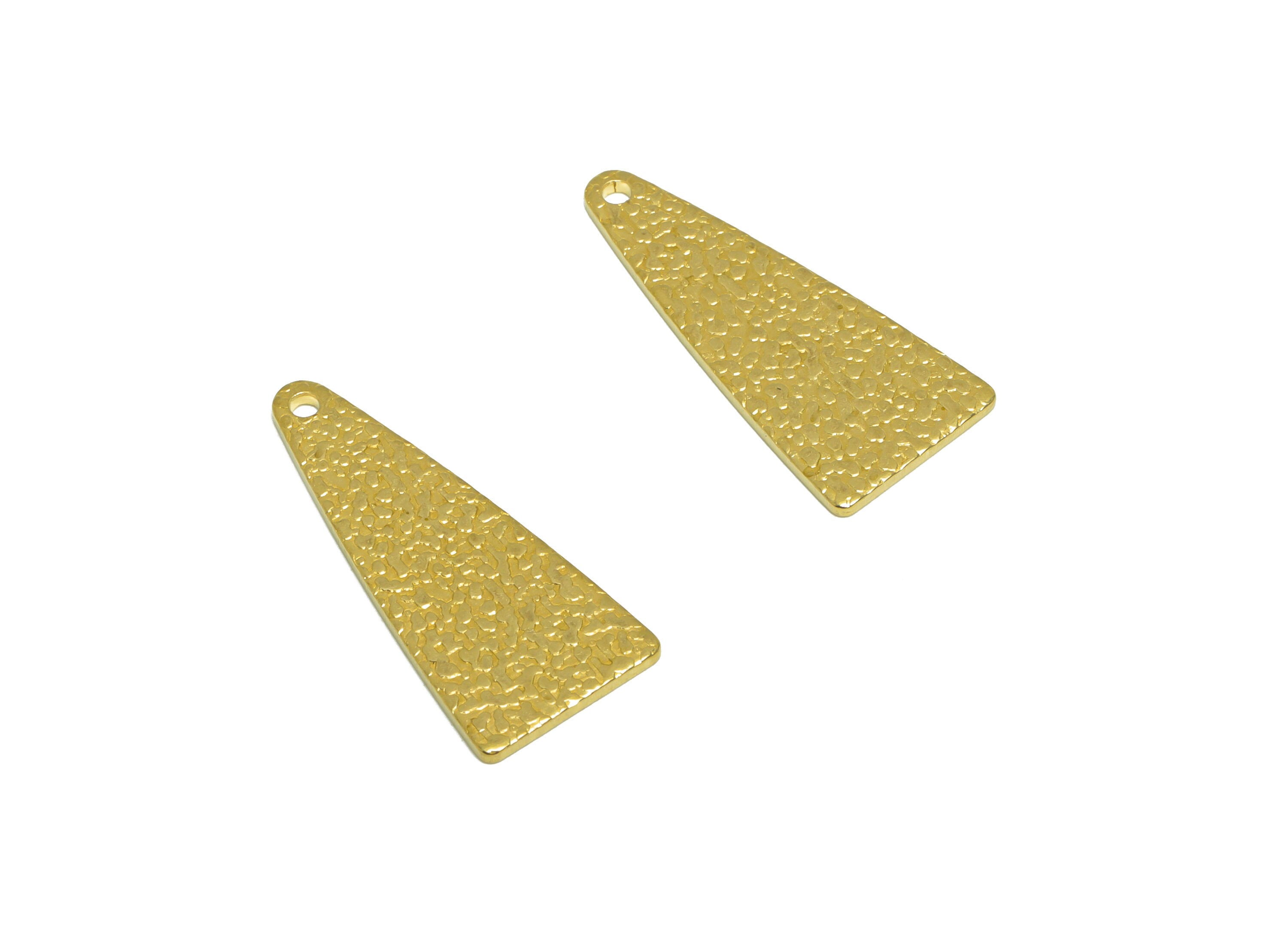 Brass Triangle Earring Charm - Raw Brass Textured Triangle Earring Charm - Geometry Earring Charm - Earring Finding - 25x11x1.02mm - PP10301 - DOMEDBAZAAR