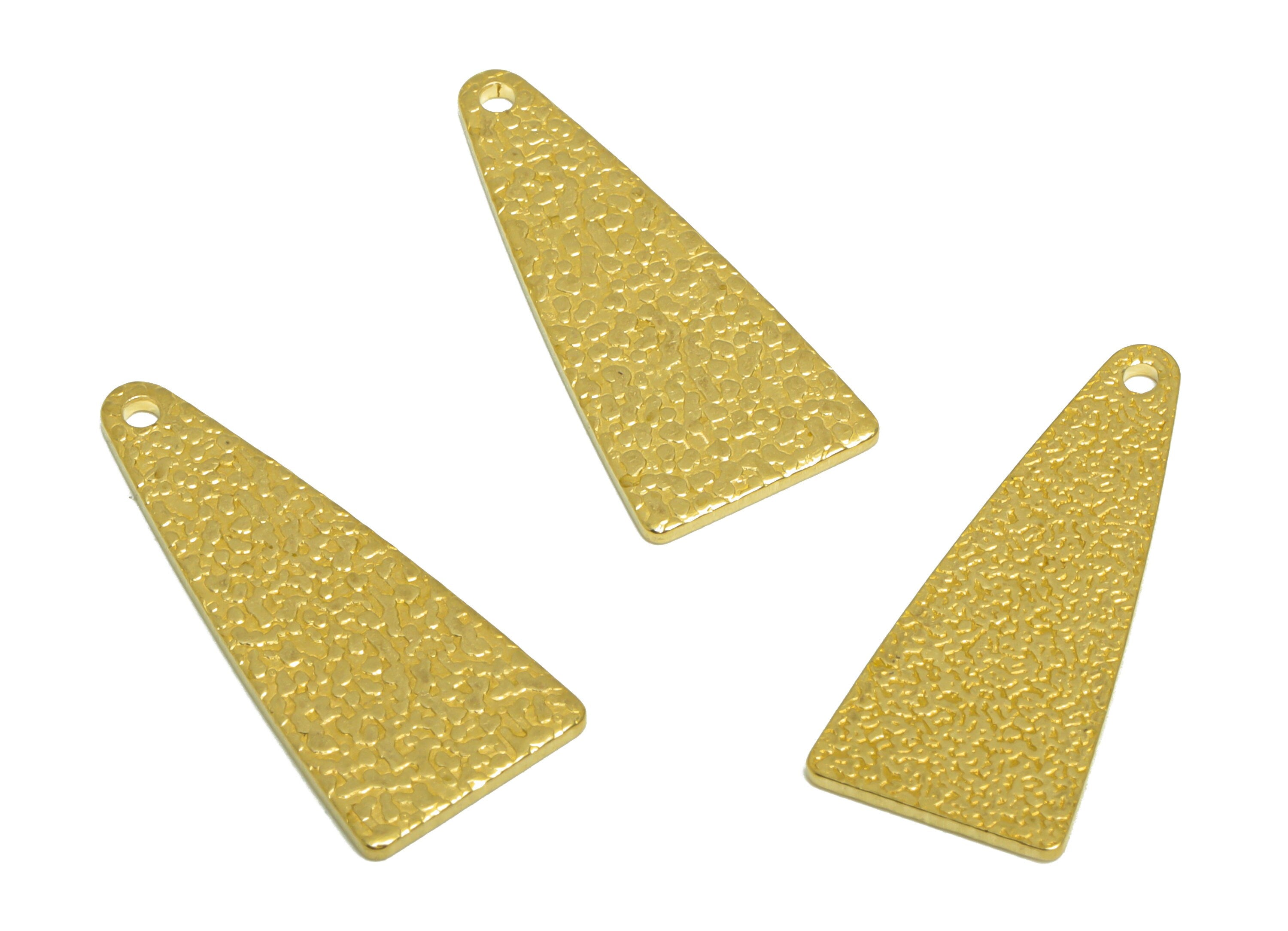 Brass Triangle Earring Charm - Raw Brass Textured Triangle Earring Charm - Geometry Earring Charm - Earring Finding - 25x11x1.02mm - PP10301 - DOMEDBAZAAR