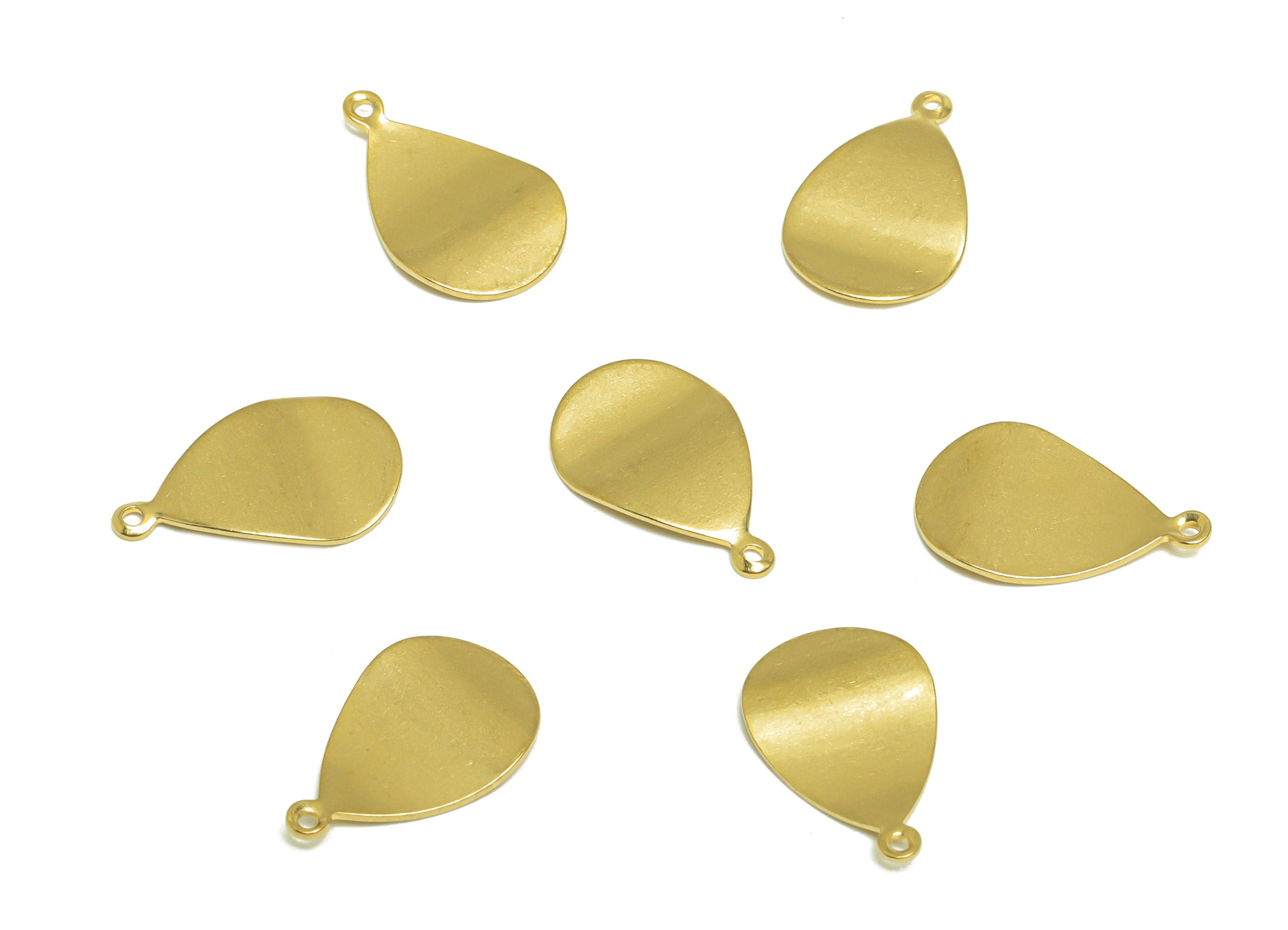 Brass Bent Drop Earring Charm - Raw Brass Teardrop Earring Charm - Brass Bent Teardrop Earring Charm - Earring Finding - 15x9x1mm - PP10289 - DOMEDBAZAAR