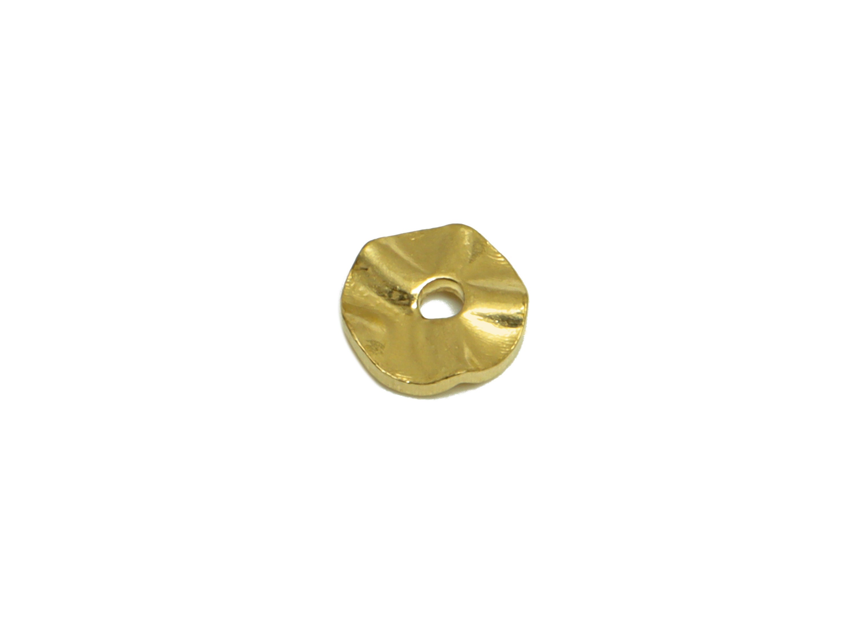Brass Flower Space Beads - Raw Brass Wavy Round Earring Charm - Brass Circle Earring Charm - Earring Finding - 6.04x6x1.2mm - PP10206 - DOMEDBAZAAR