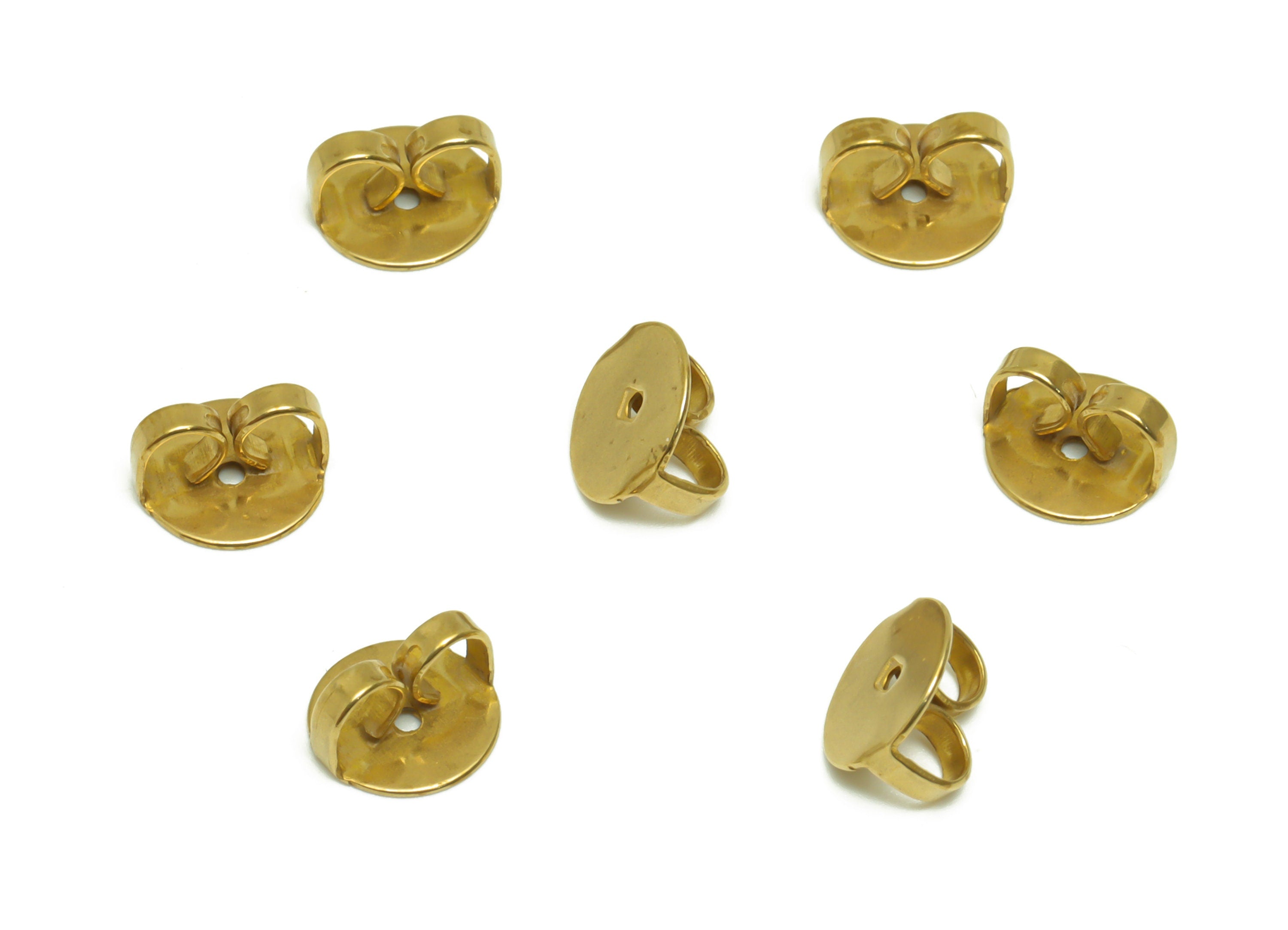 Brass Round Earring Back - Brass Stud Earring Back Stopper - Earring Post Nuts Stopper - Earring Wire Back - Post Back - 7.9x7x4mm - PP10121 - DOMEDBAZAAR