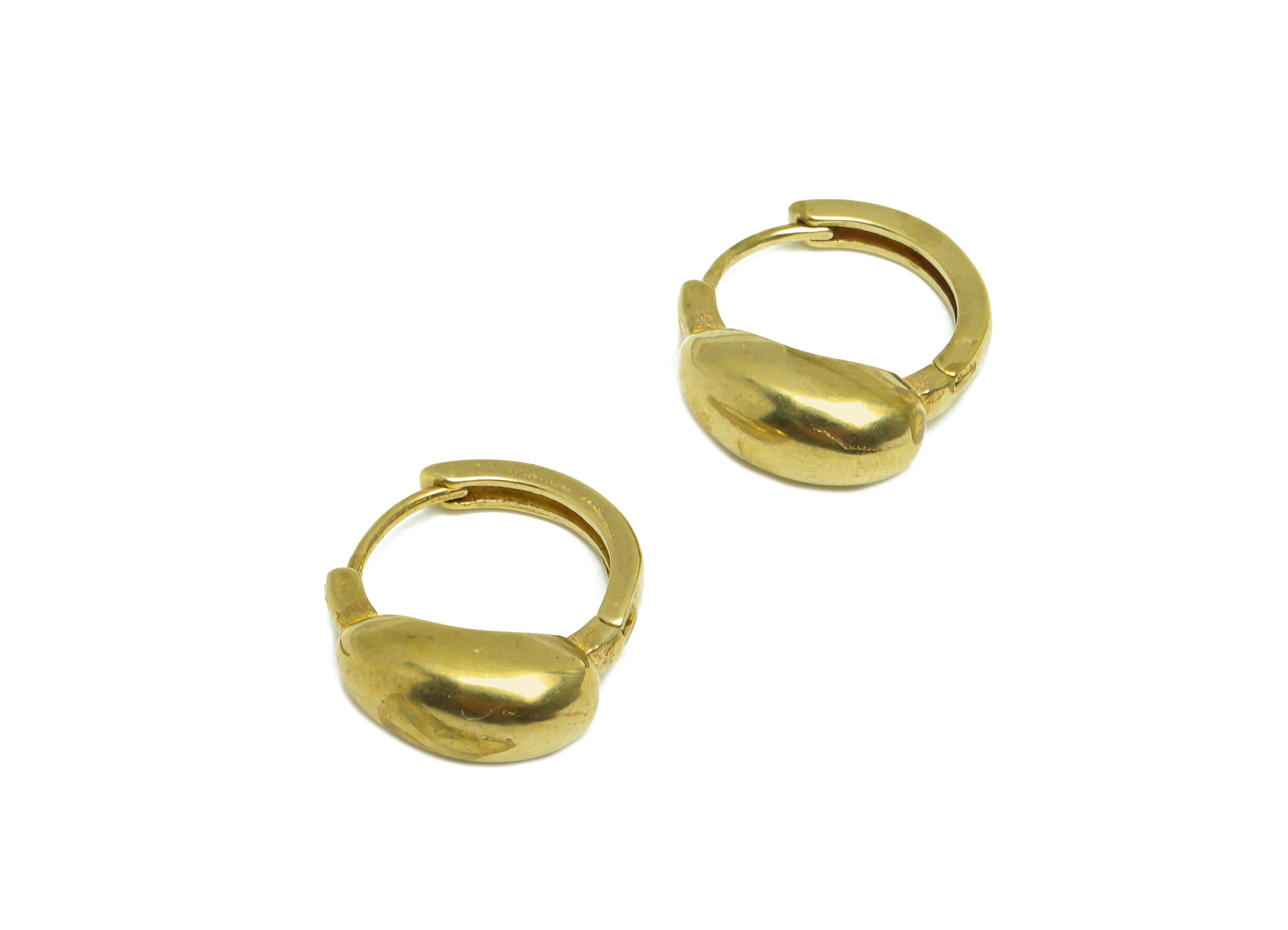 Brass Oval Huggie Hoop Earring - Raw Brass Hoop Round Earring - Brass Geometry Huggie Earring - Hoop Huggie Earring - 18.5x15x6mm - PP10048 - DOMEDBAZAAR