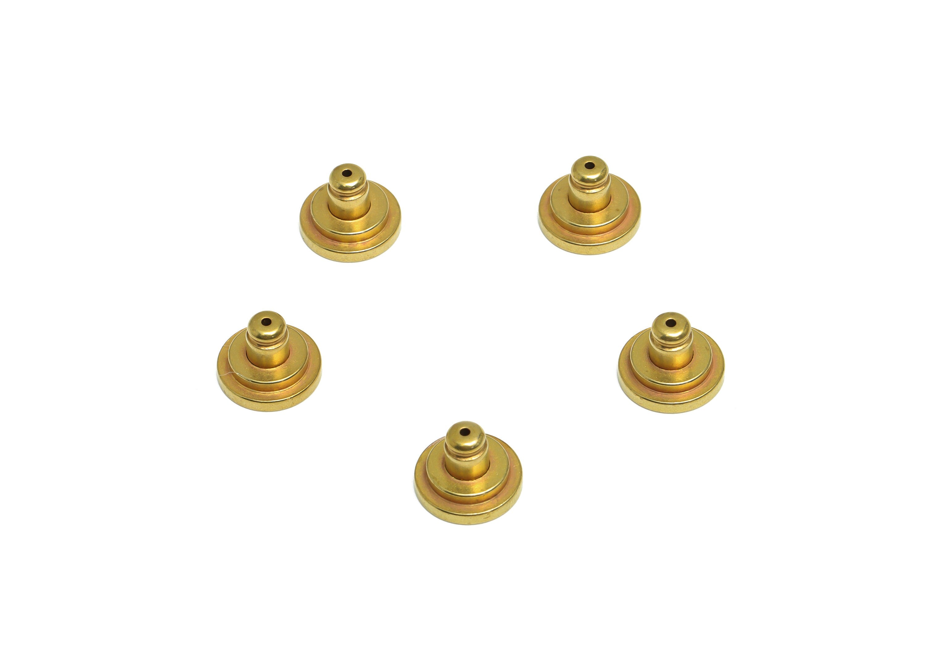 Brass Flat Plate Earring Back - Brass Stud Earring Back Stopper - Earring Post Nuts Stopper - Rubber Earring Back - 10x10x7.23mm - PP10126 - DOMEDBAZAAR