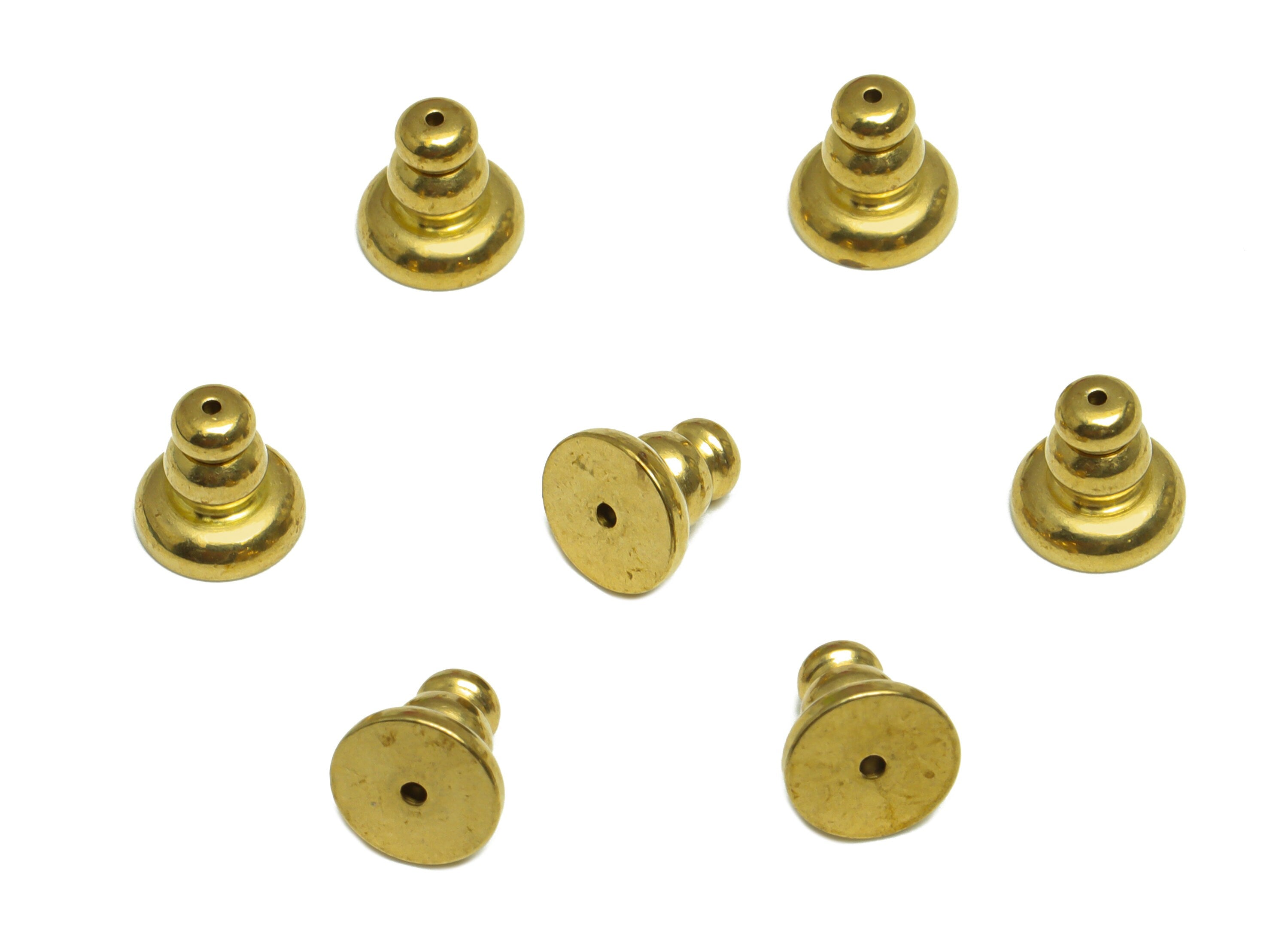 Brass Gourd Earring Back - Brass Stud Earring Back Stopper - Earring Post Nuts Stopper - Rubber Earring Back - 7x7x7mm - PP10129 - DOMEDBAZAAR