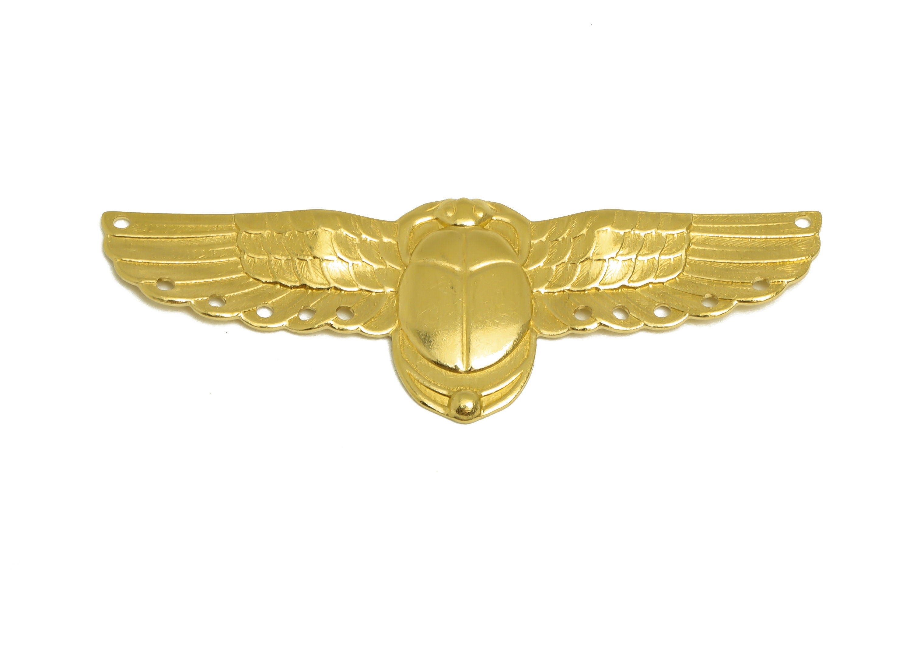 Brass Owl Earring Charm - Brass Textured Owl Connector - Textured Vintage Looking Earring Charm - Animal Charm - 58x21x1.8mm - PP10431 - DOMEDBAZAAR