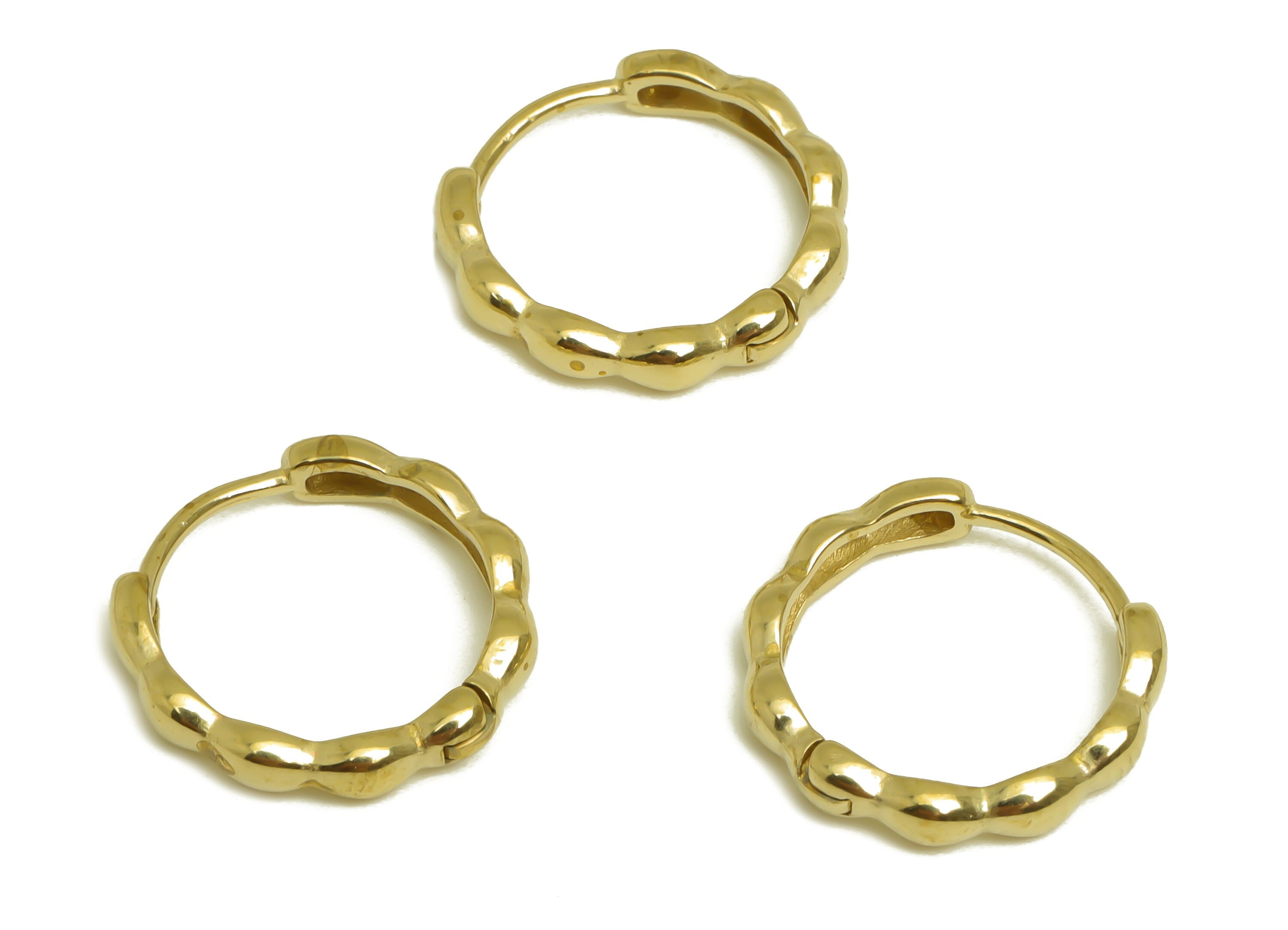 Brass Round Huggie Hoop Earring - Raw Brass Circle Wire Earring Clasp - Brass Clasp Earring - Jewelry Supplies - 15.7x14.8x 2.7mm - PP10416 - DOMEDBAZAAR