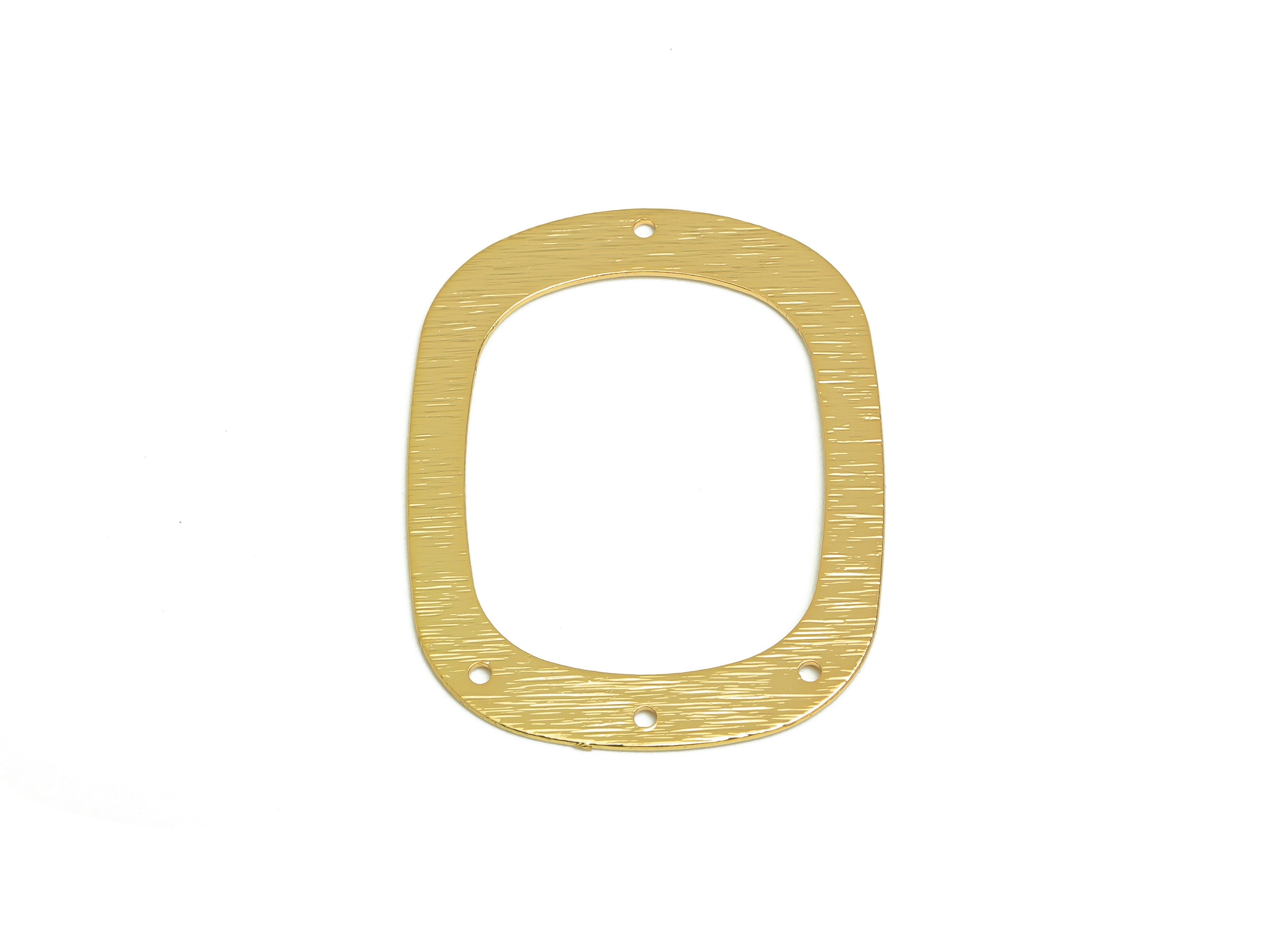 Brass Oval Connectors - Raw Brass Textured Oval Connectors - 4 Holes - Earring Connectors - Jewelry DIY Connectors - 36x27x0.5mm - PP10344 - DOMEDBAZAAR