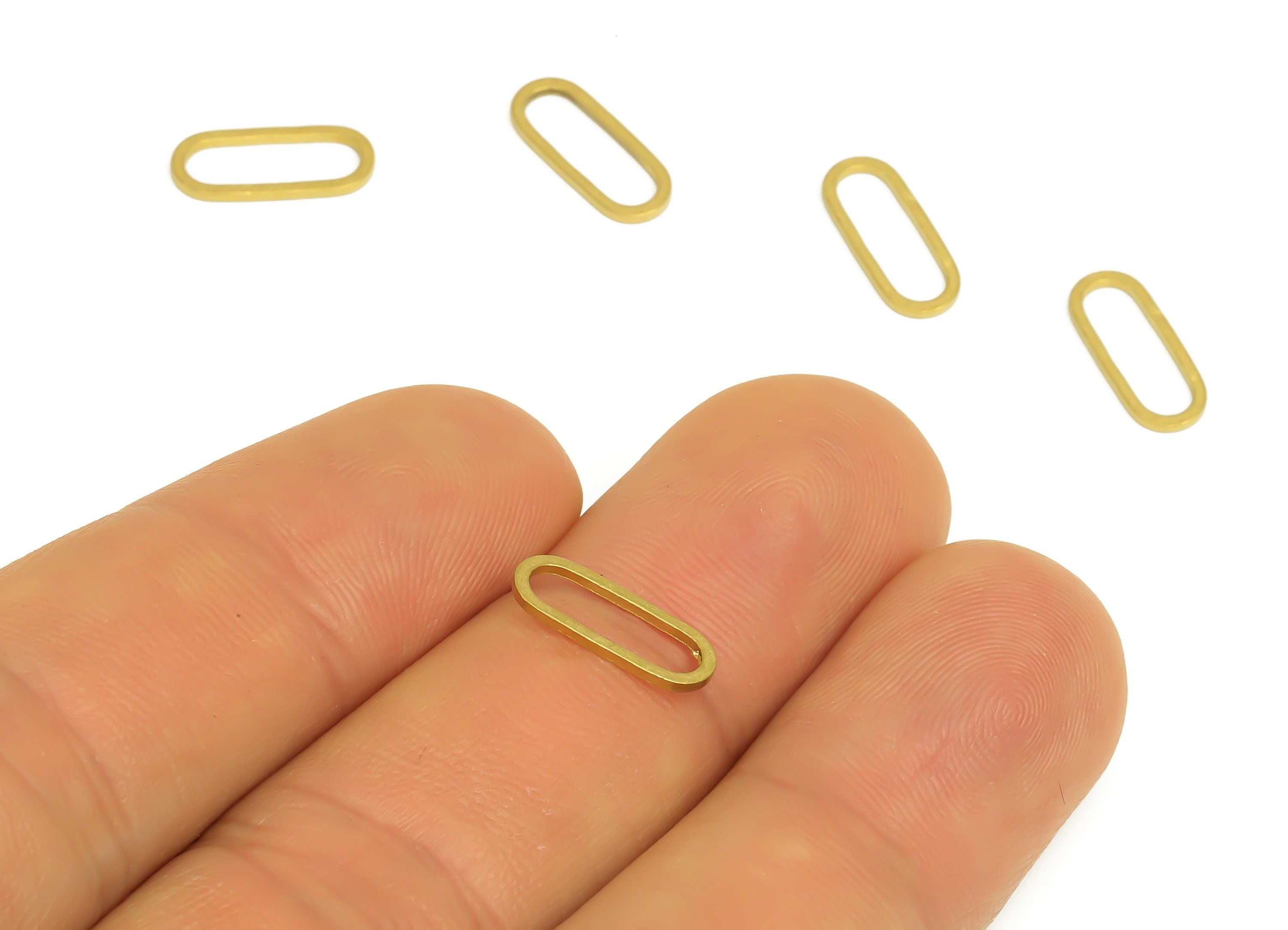 5*12 Brass Oval Charms - Raw Brass Oval Earring Charm - Brass Oval Connector - Geometry Earring Cham - 12x5x0.8mm - PP10353-5*12 - DOMEDBAZAAR
