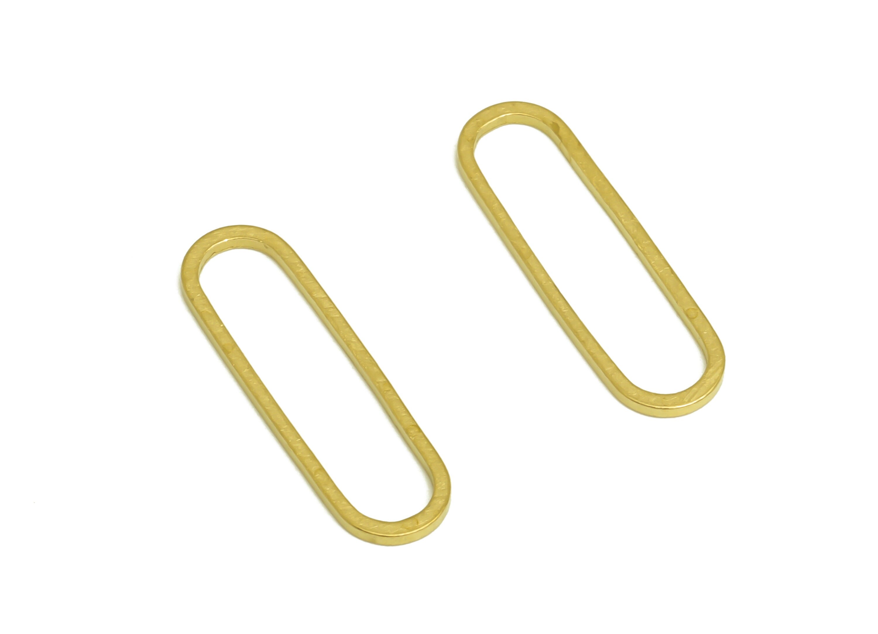 6*20 Brass Oval Charms - Raw Brass Oval Earring Charm - Brass Oval Connector - Geometry Earring Cham - 20x6x0.8mm - PP10353-6*20 - DOMEDBAZAAR
