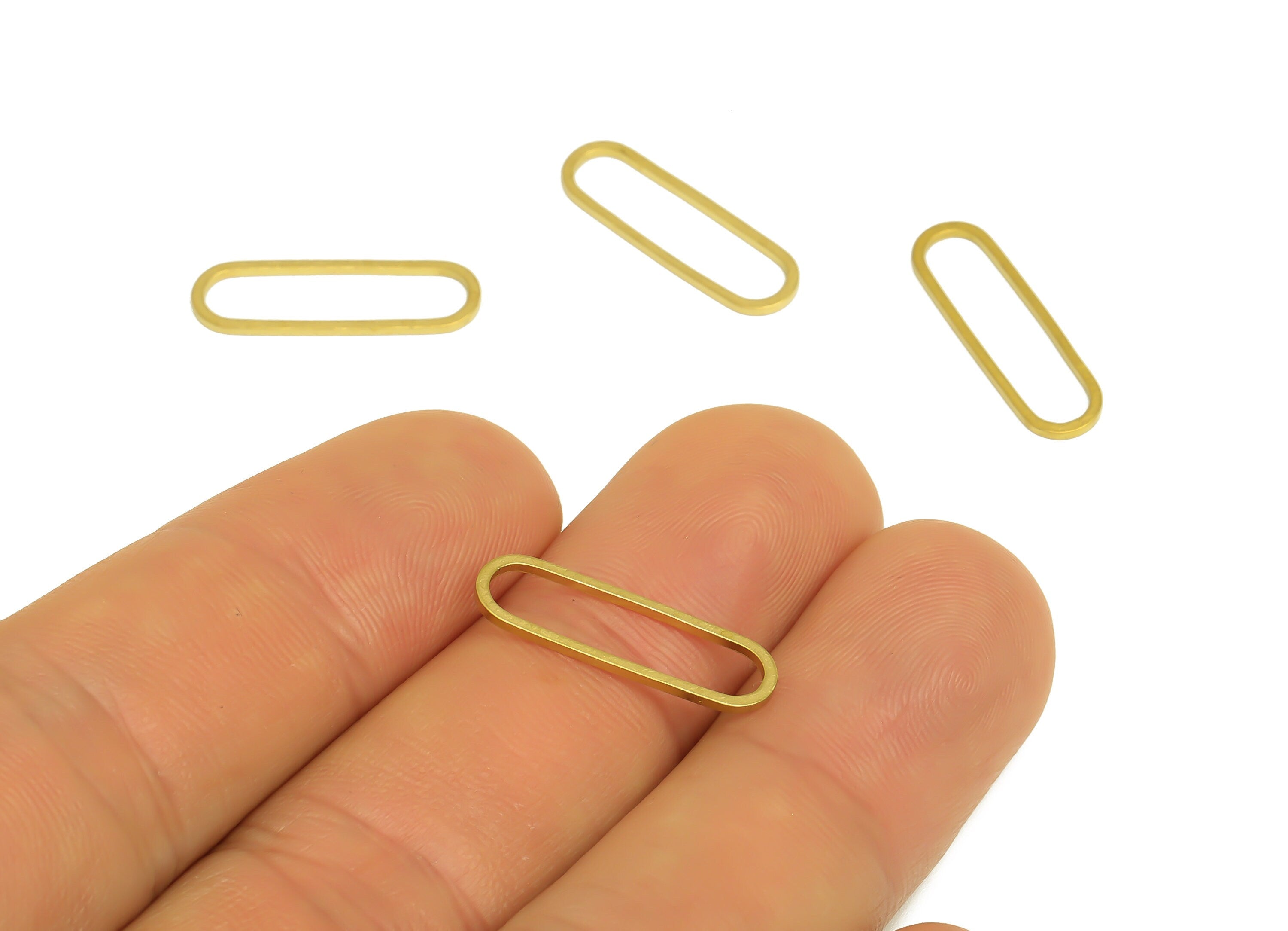 6*20 Brass Oval Charms - Raw Brass Oval Earring Charm - Brass Oval Connector - Geometry Earring Cham - 20x6x0.8mm - PP10353-6*20 - DOMEDBAZAAR
