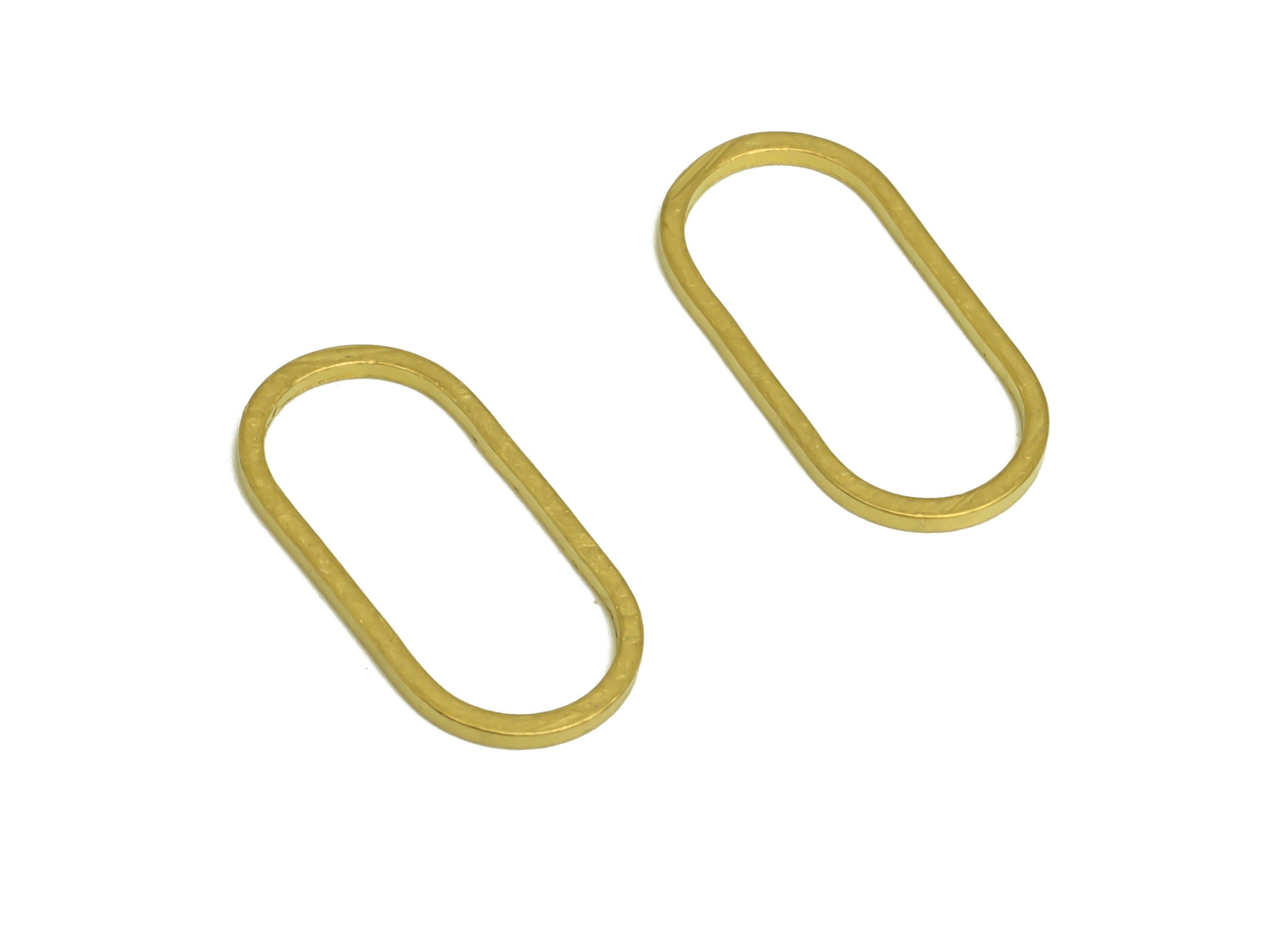 8*15 Brass Oval Charms - Raw Brass Oval Earring Charm - Brass Oval Connector - Geometry Earring Cham - 15x8x0.8mm - PP10353-8*15 - DOMEDBAZAAR