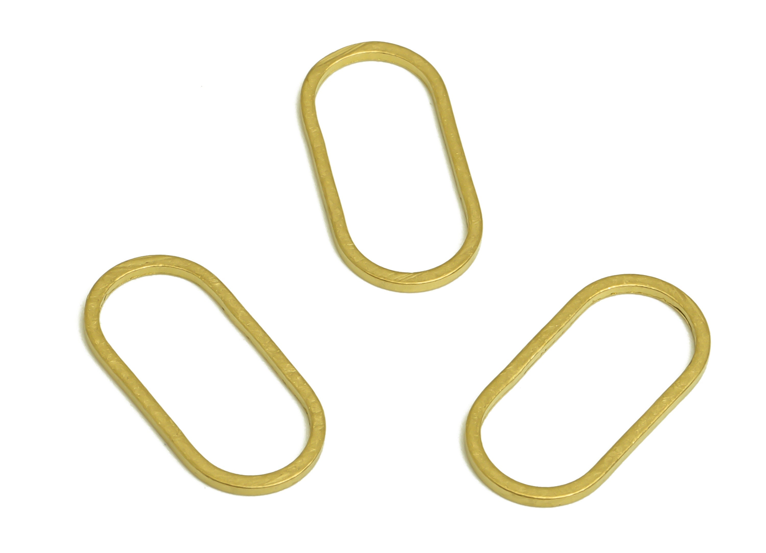 8*15 Brass Oval Charms - Raw Brass Oval Earring Charm - Brass Oval Connector - Geometry Earring Cham - 15x8x0.8mm - PP10353-8*15 - DOMEDBAZAAR