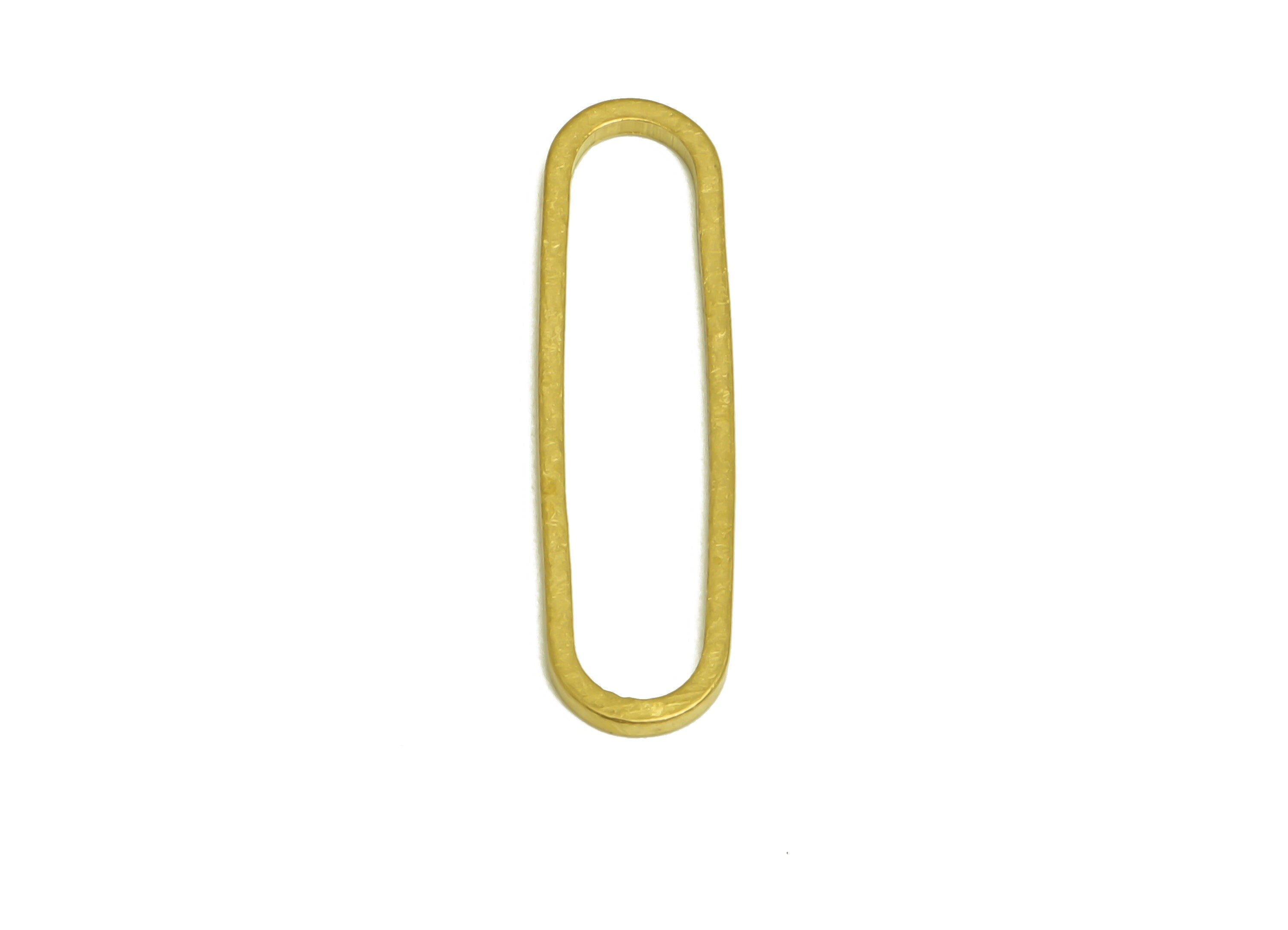 6*22 Brass Oval Charms - Raw Brass Oval Earring Charm - Brass Oval Connector - Geometry Earring Cham - 22x6x0.9mm - PP10353-6*22 - DOMEDBAZAAR