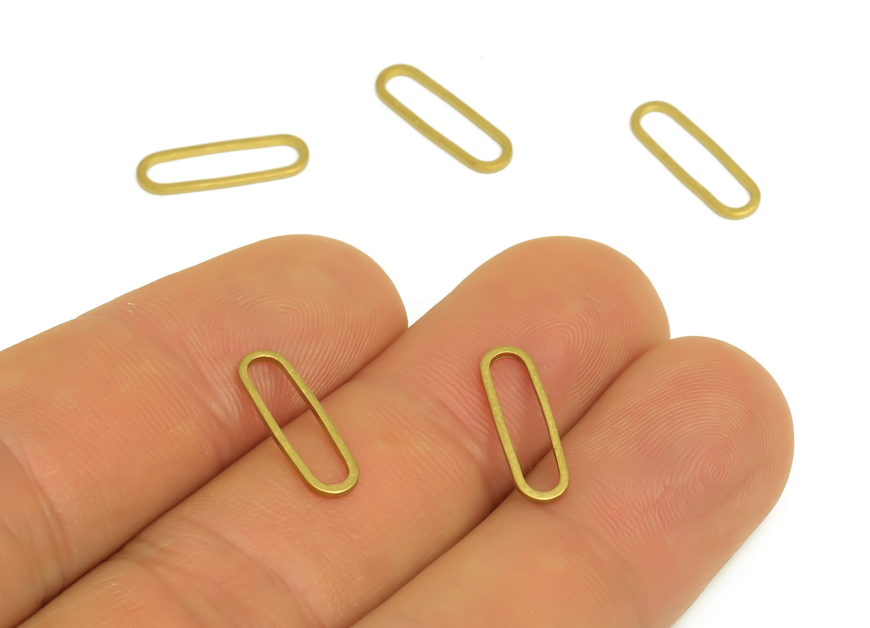 5*15 Brass Oval Charms - Raw Brass Oval Earring Charm - Brass Oval Connector - Geometry Earring Cham - 15x5x0.8mm - PP10353-5*15 - DOMEDBAZAAR