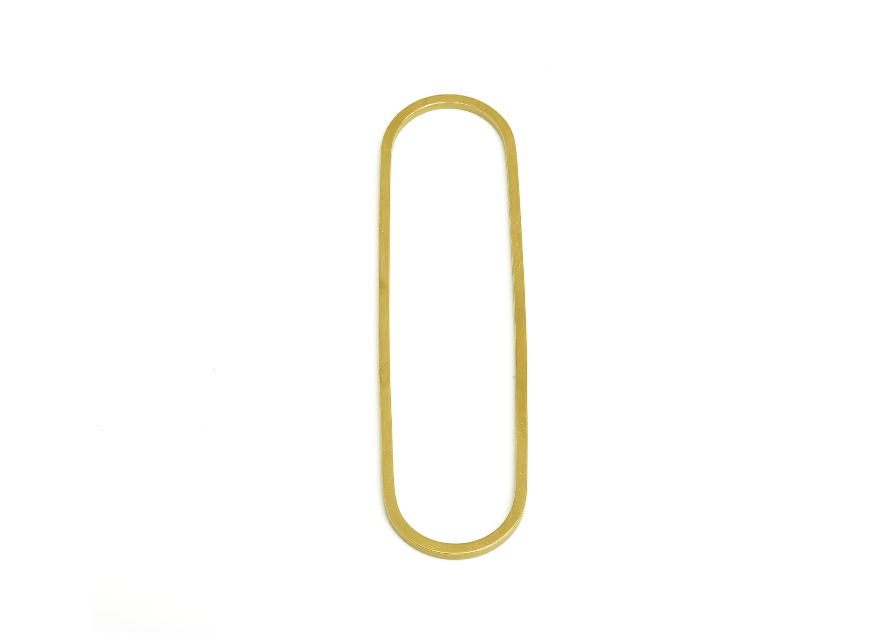 13*50 Brass Oval Charms - Raw Brass Oval Earring Charm - Brass Oval Connector - Geometry Earring Cham - 50x13.5x1.1mm - PP10353-13*50 - DOMEDBAZAAR