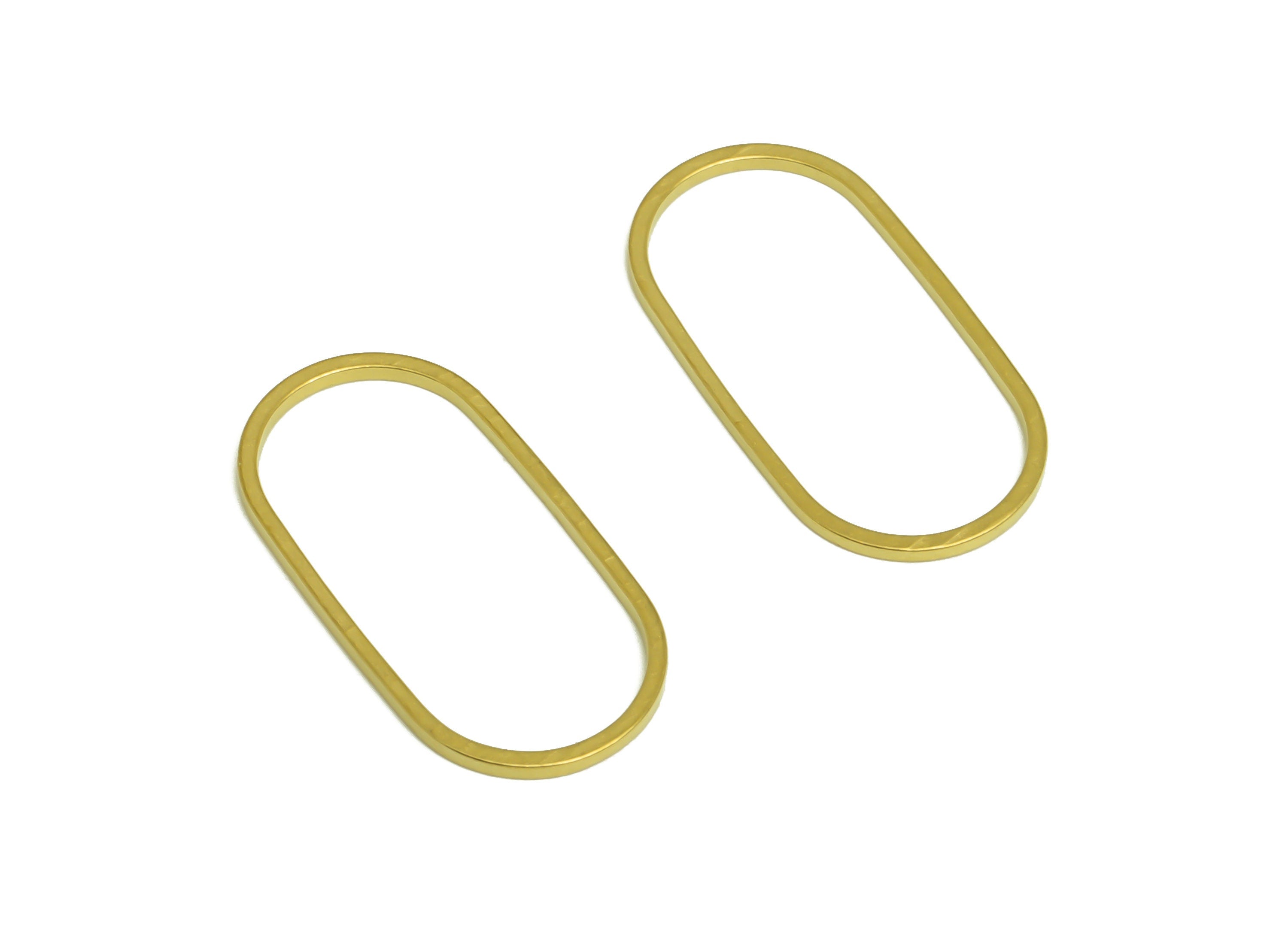11*22 Brass Oval Charms - Raw Brass Oval Earring Charm - Brass Oval Connector - Geometry Earring Cham - 22x11x0.9mm - PP10353-11*22 - DOMEDBAZAAR