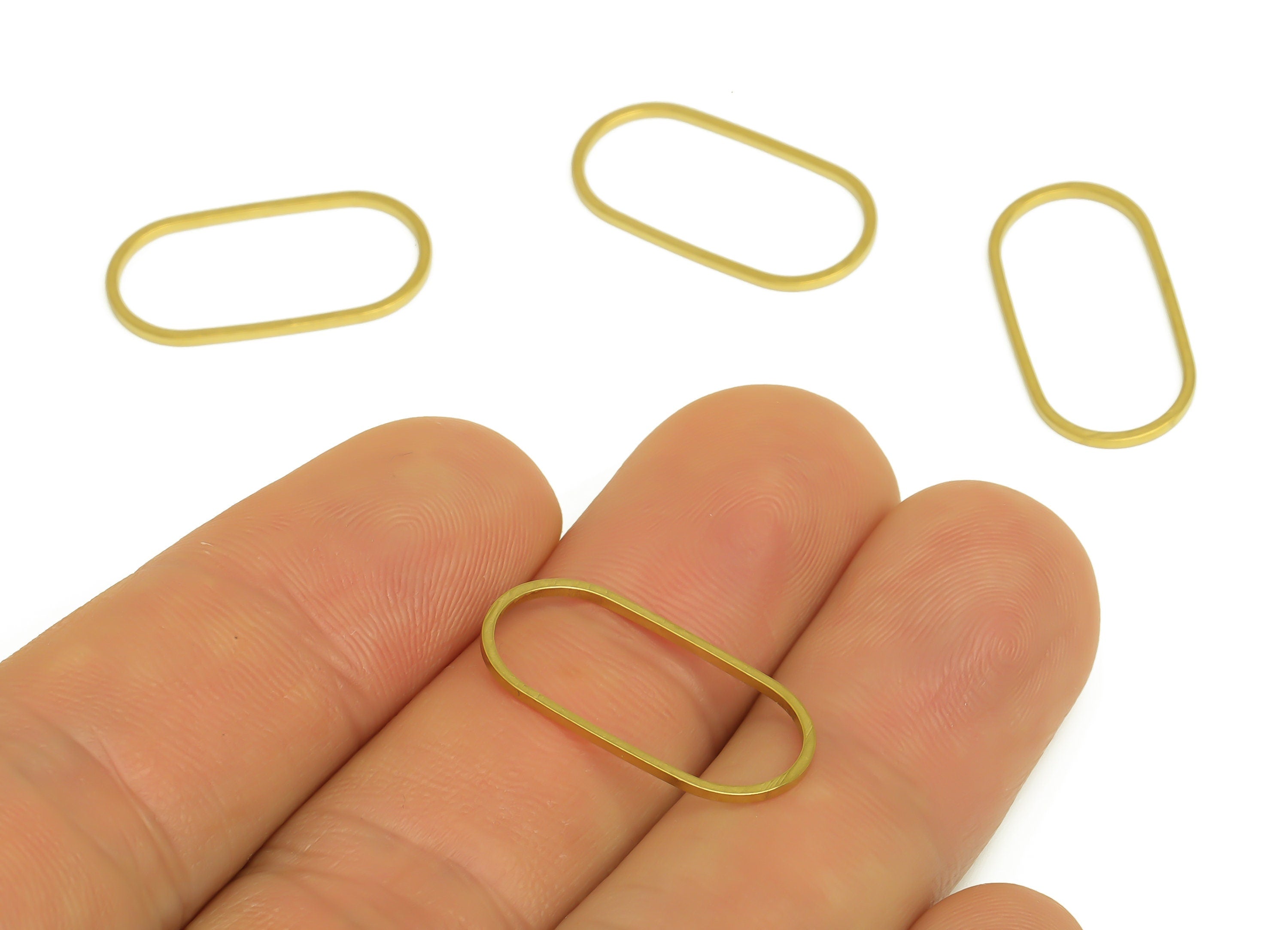 11*22 Brass Oval Charms - Raw Brass Oval Earring Charm - Brass Oval Connector - Geometry Earring Cham - 22x11x0.9mm - PP10353-11*22 - DOMEDBAZAAR