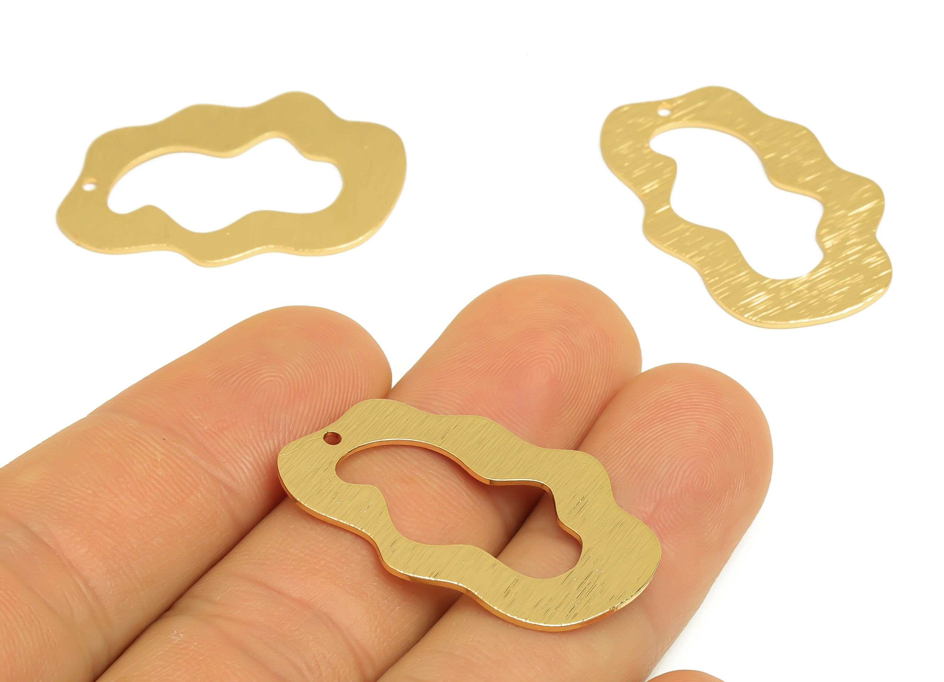 Brass Textured Could Earring Charms - Raw Brass Could Pendant - Earring Findings - Jewelry Making Supplies - 32.5x20.1x0.84mm - PP10346 - DOMEDBAZAAR
