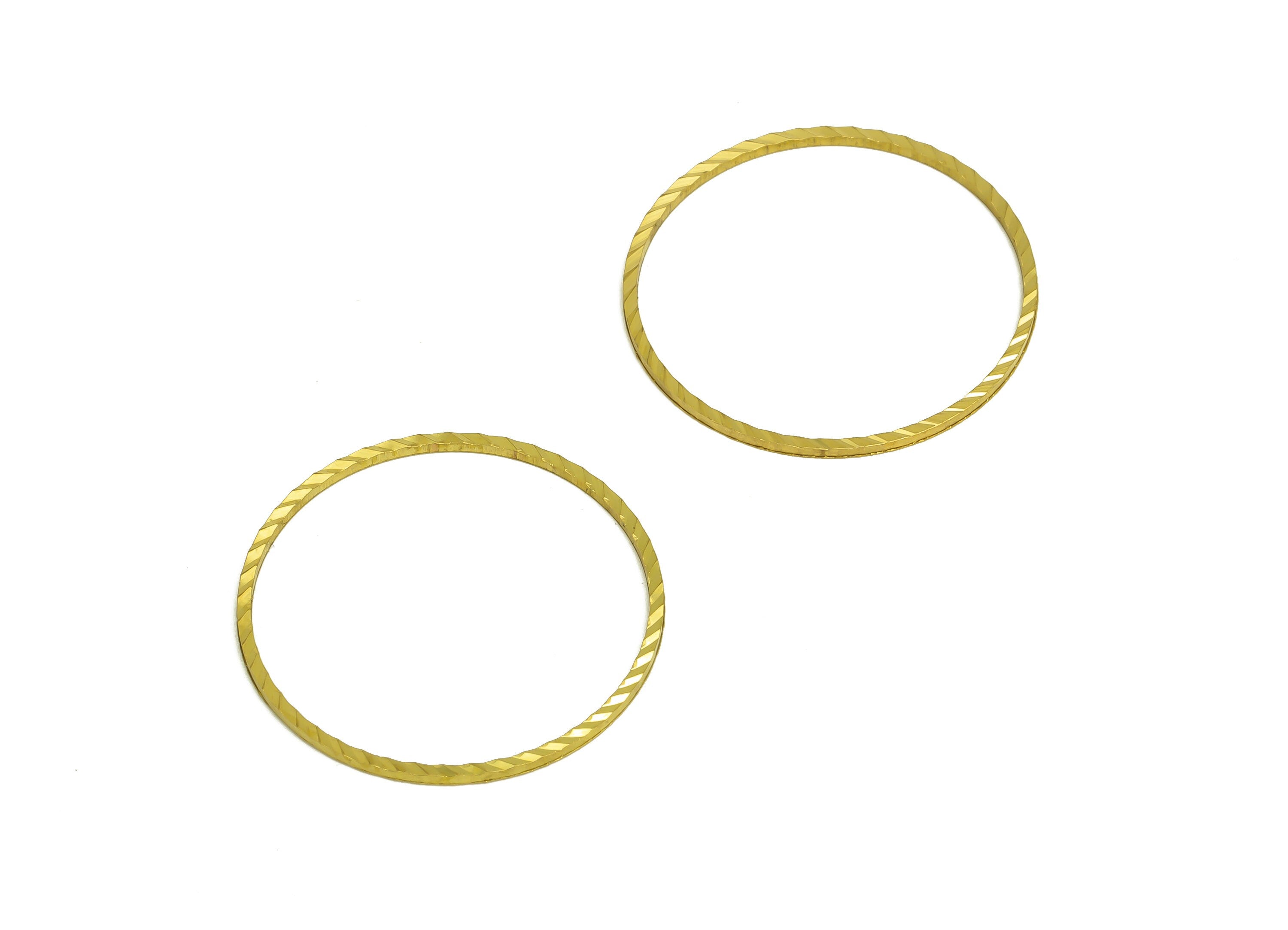 25mm Brass Round Charms - Raw Brass Circle Earring Charm - Brass Round Connector - Textured Geometry Earring Cham - 25x25x1mm - PP10361-25 - DOMEDBAZAAR