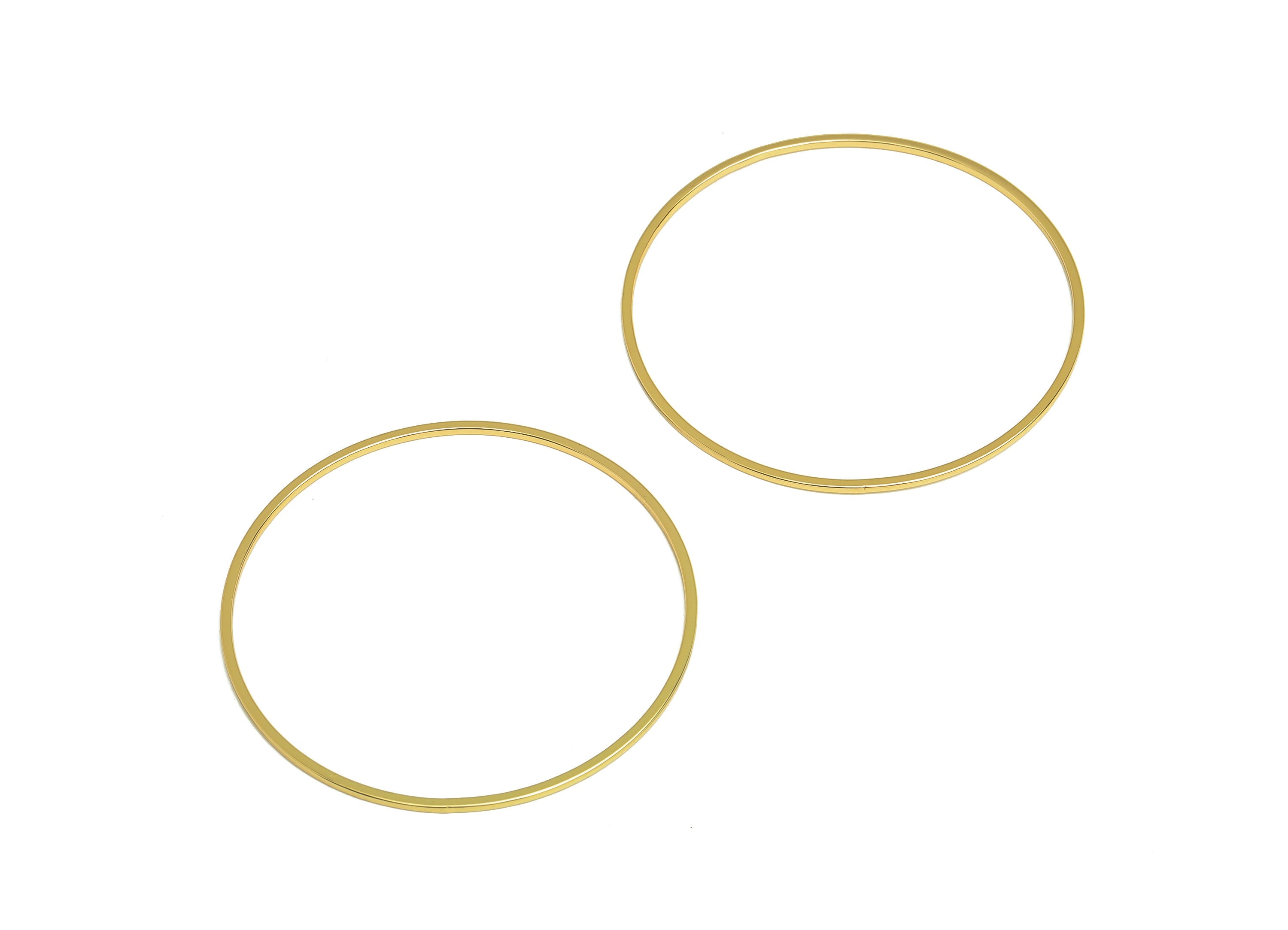 Brass Round Earring Charm - Raw Brass Circle Earring Charm - Brass Circle Connector - Kc Gold Tone Plating Connector - 40x40x0.9mm - PP10461 - DOMEDBAZAAR