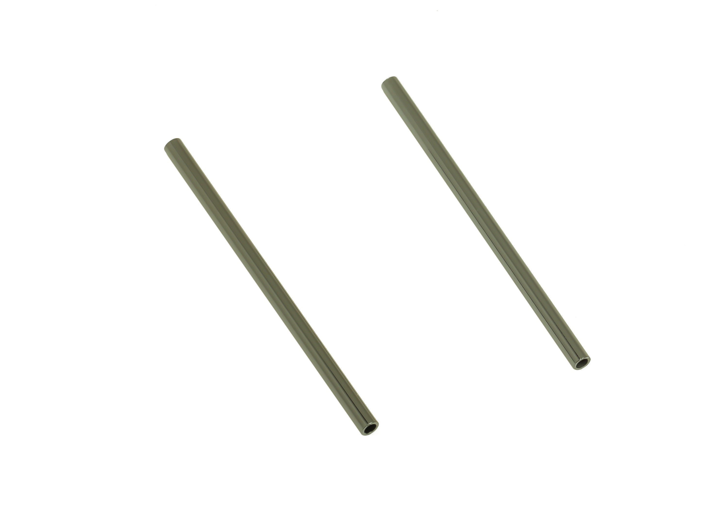 Matte Black Himmeli Tubes - Raw Brass Round Himmeli DIY Tube Beads - Circle Pipes for Geometric - Gunmetal Plating - 30x1.5mm - PP10368 - DOMEDBAZAAR