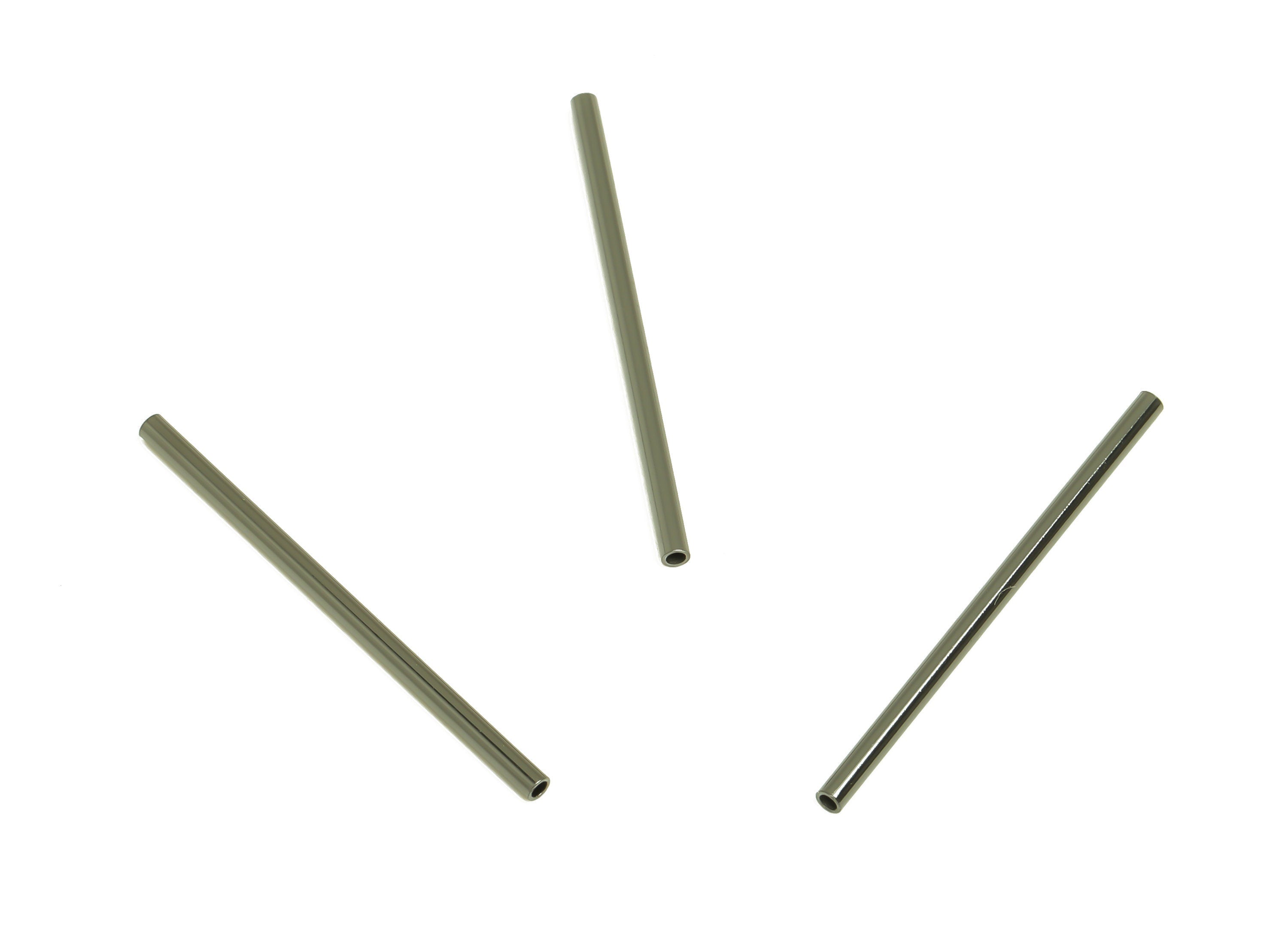 Matte Black Himmeli Tubes - Raw Brass Round Himmeli DIY Tube Beads - Circle Pipes for Geometric - Gunmetal Plating - 30x1.5mm - PP10368 - DOMEDBAZAAR