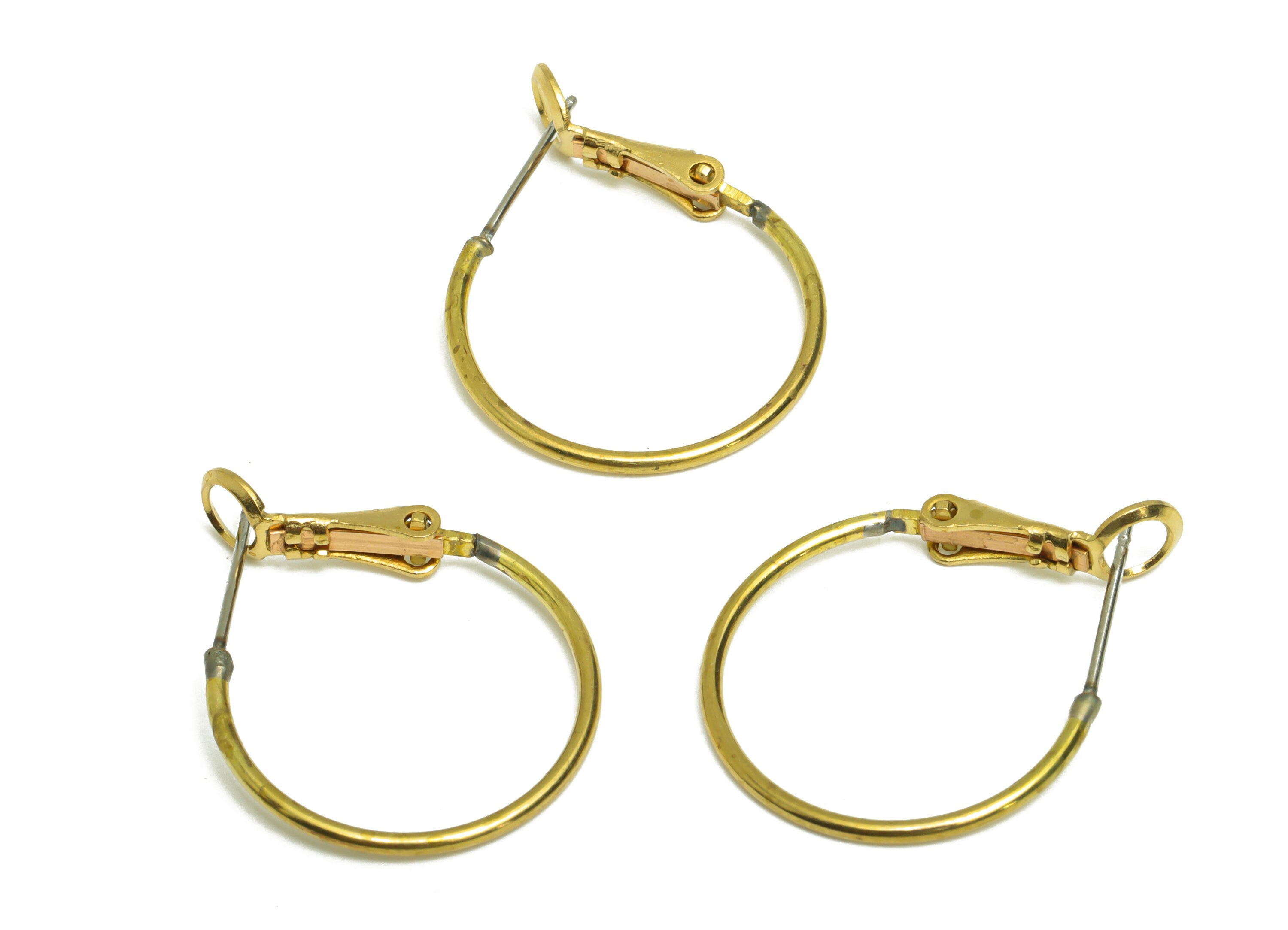 Brass Round Earring Clasp - Raw Brass Circle Earring Back - Brass Hoop Clasp Earring Back - Clasp Earring Back - 20x20x1.2mm - PP10367 - DOMEDBAZAAR