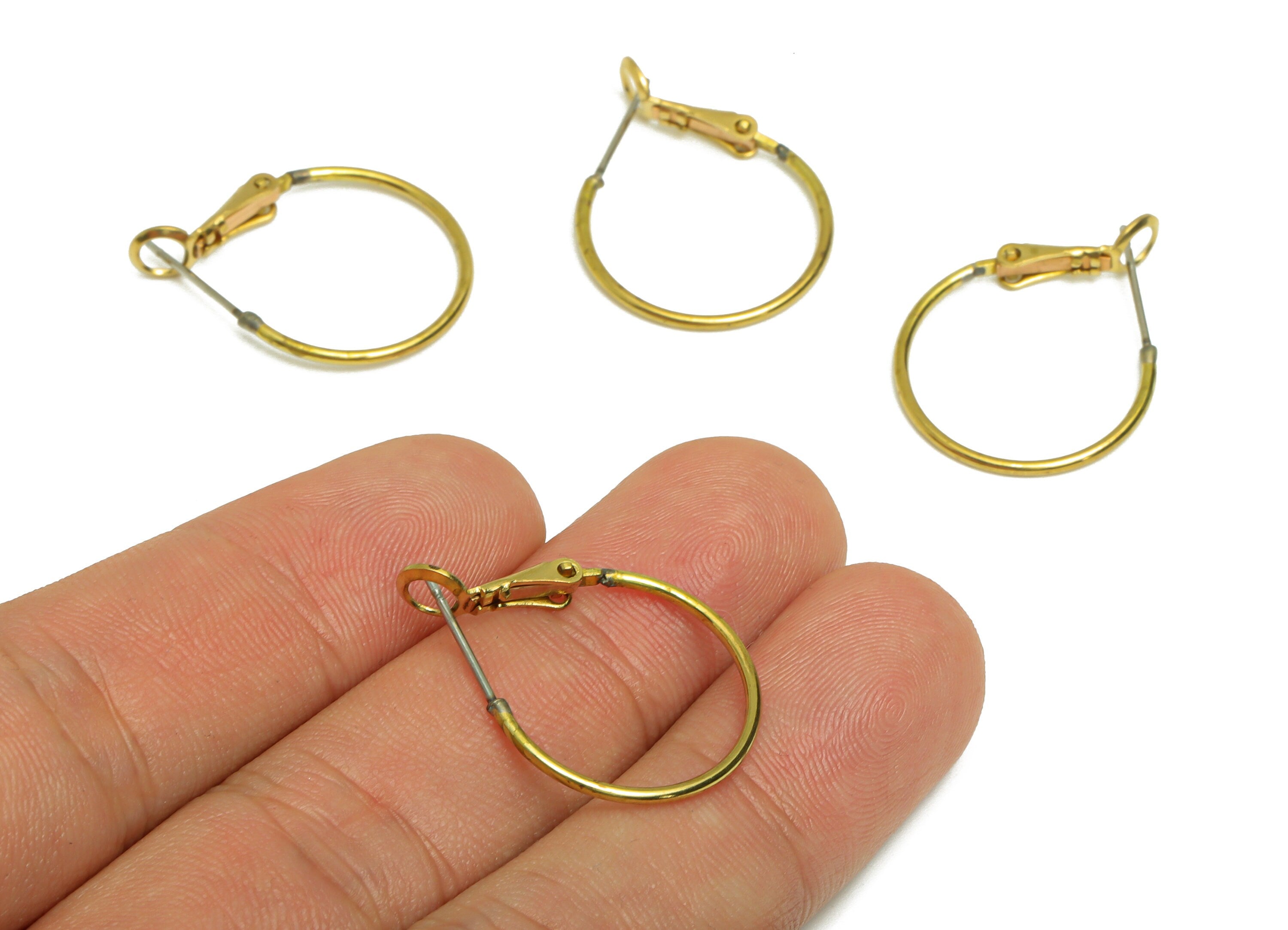 Brass Round Earring Clasp - Raw Brass Circle Earring Back - Brass Hoop Clasp Earring Back - Clasp Earring Back - 20x20x1.2mm - PP10367 - DOMEDBAZAAR