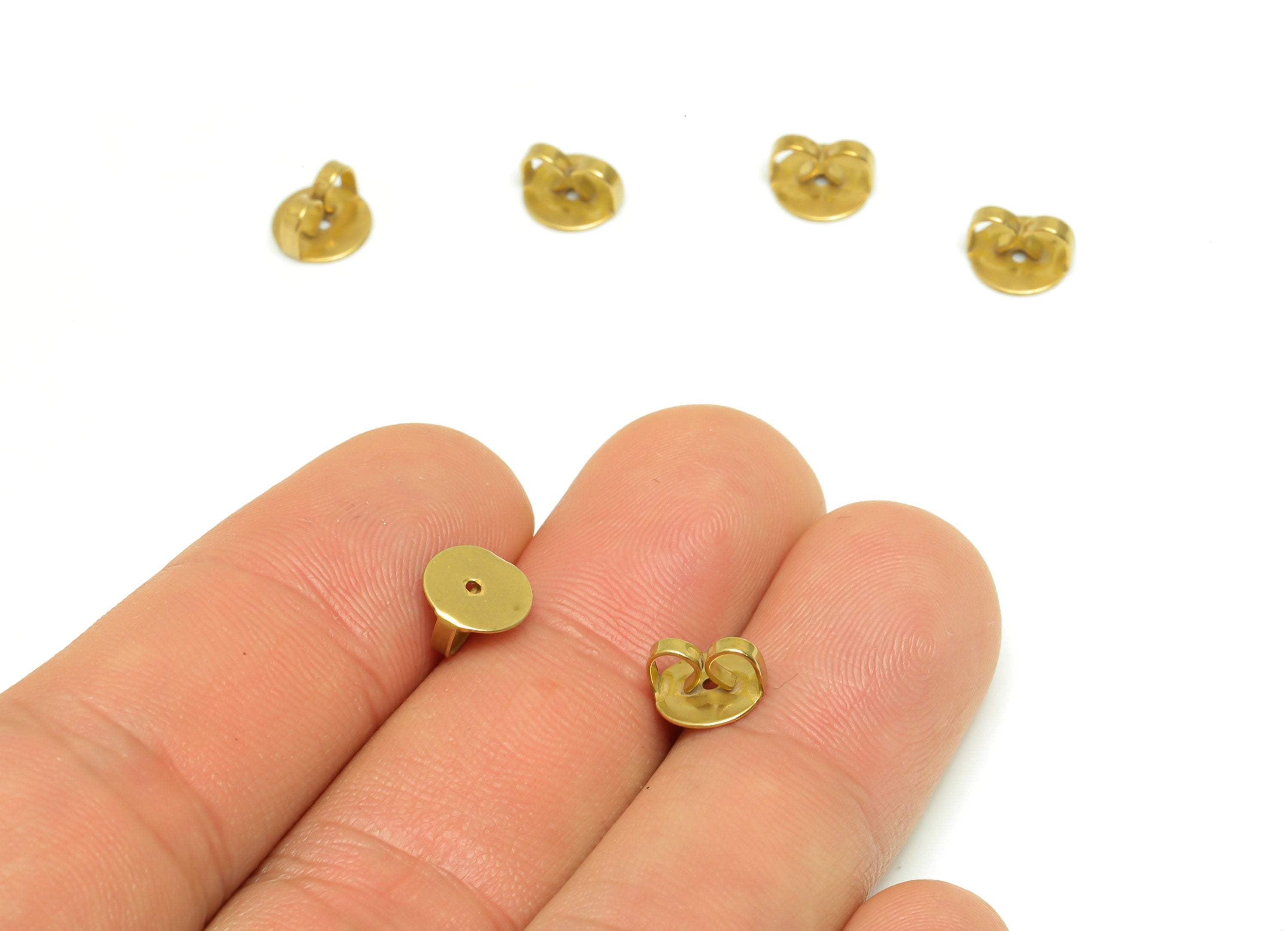Brass Round Earring Back - Brass Stud Earring Back Stopper - Earring Post Nuts Stopper - Earring Wire Back - Post Back - 7.9x7x4mm - PP10121 - DOMEDBAZAAR