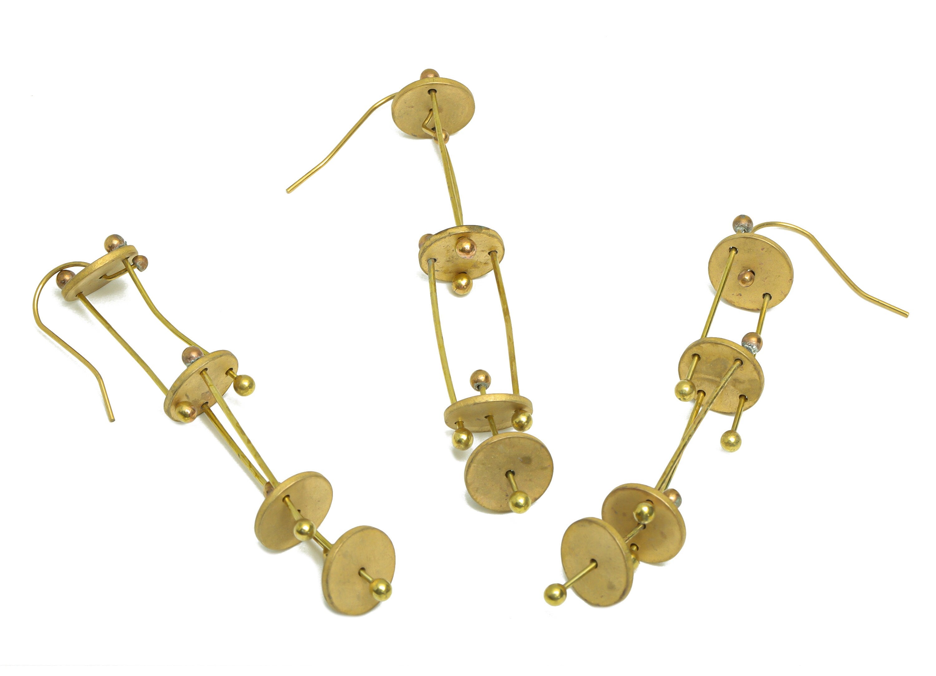 Brass Interlock Ear Wire - Brass Dangle Rond Earring Hook - Brass Wire Earring Hook - Brass Dangle Hook Earring - 67x10x1mm - PP10400 - DOMEDBAZAAR