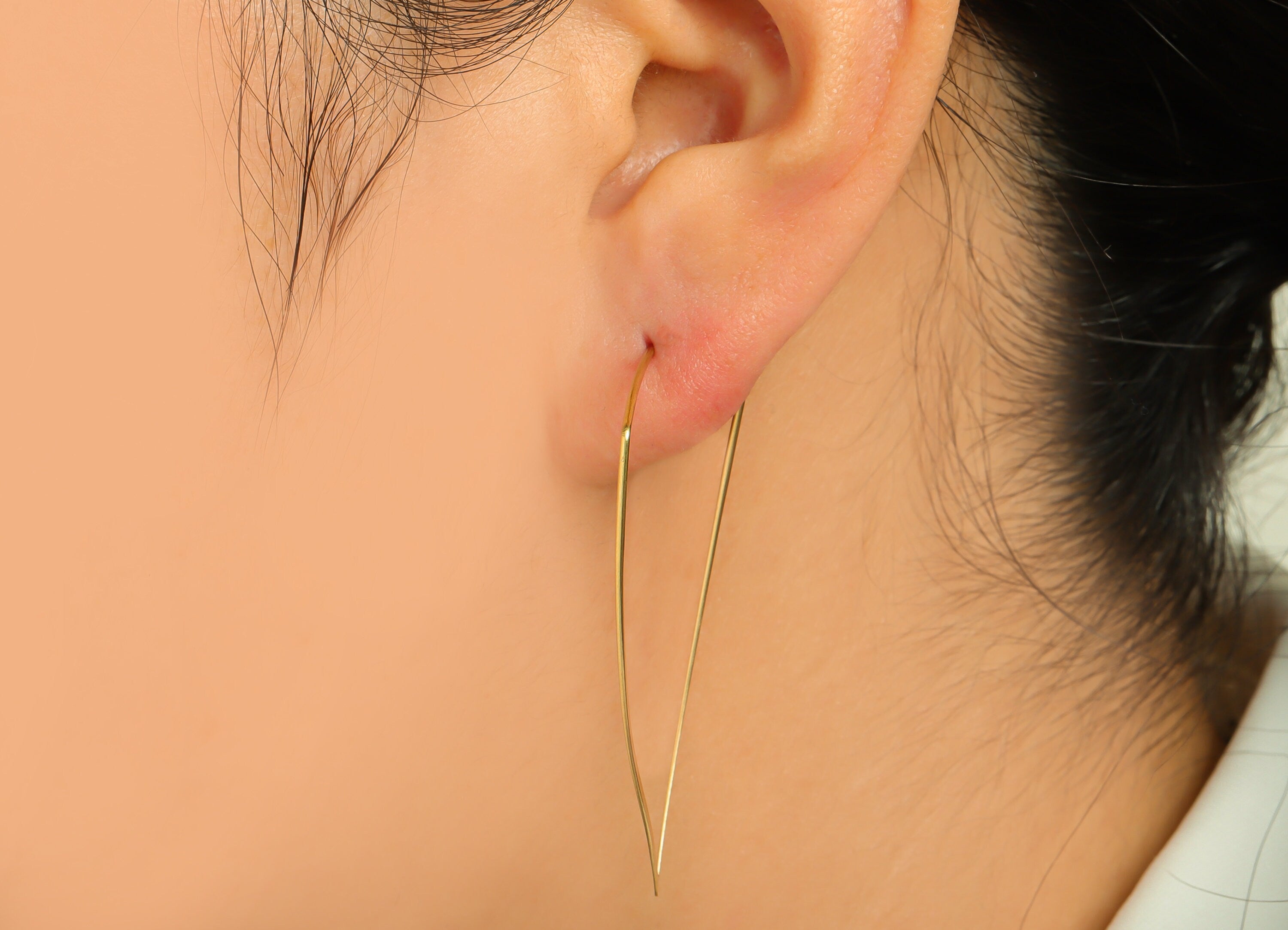 50mm Brass Triangle Wire Hoop Earring - Raw Brass Hammered Geometry Wire Earring - Brass Hammered Ear Wire Hoop - 50x29x0.8mm - PP10424-50 - DOMEDBAZAAR