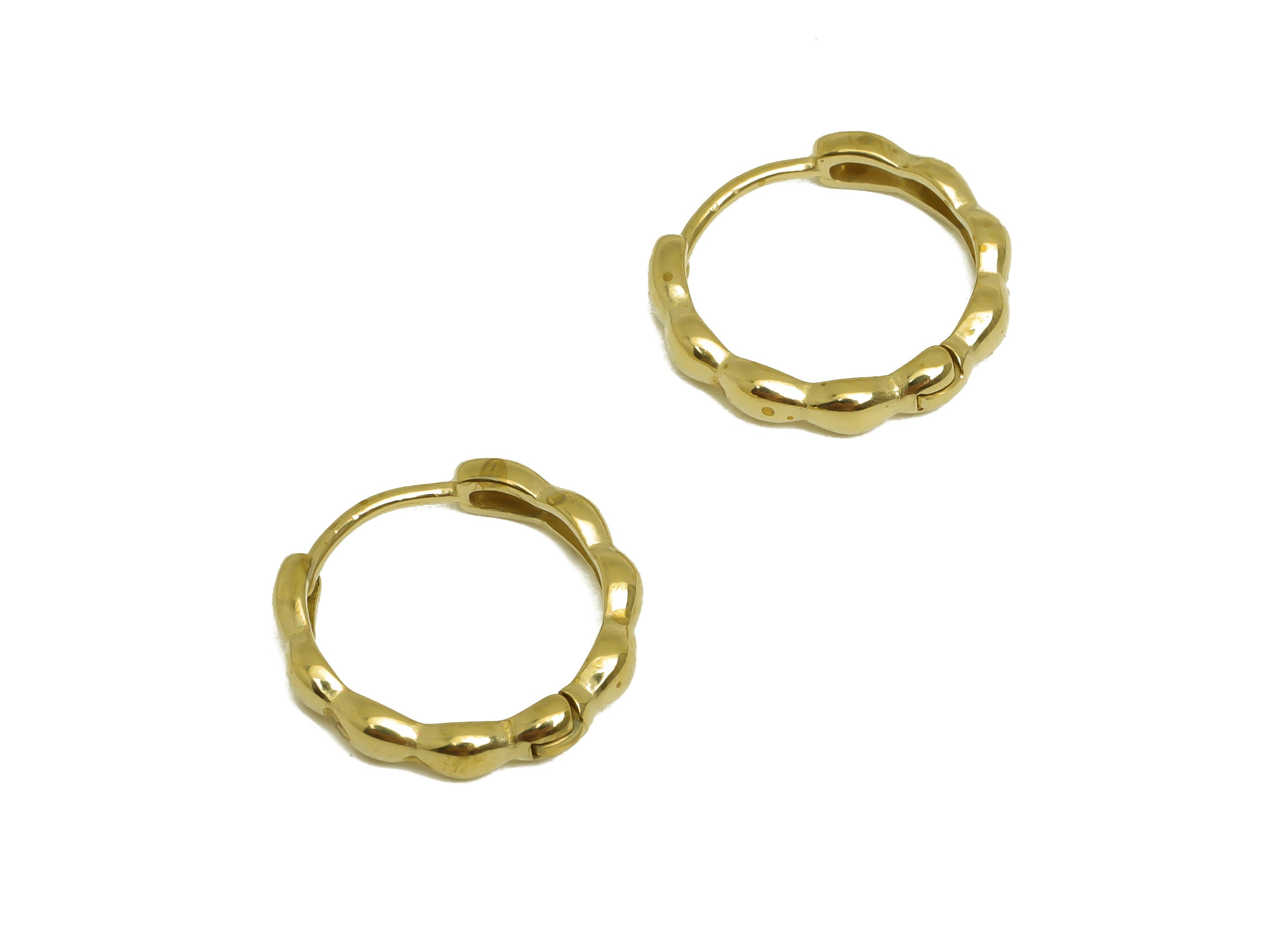Brass Round Huggie Hoop Earring - Raw Brass Circle Wire Earring Clasp - Brass Clasp Earring - Jewelry Supplies - 15.7x14.8x 2.7mm - PP10416 - DOMEDBAZAAR