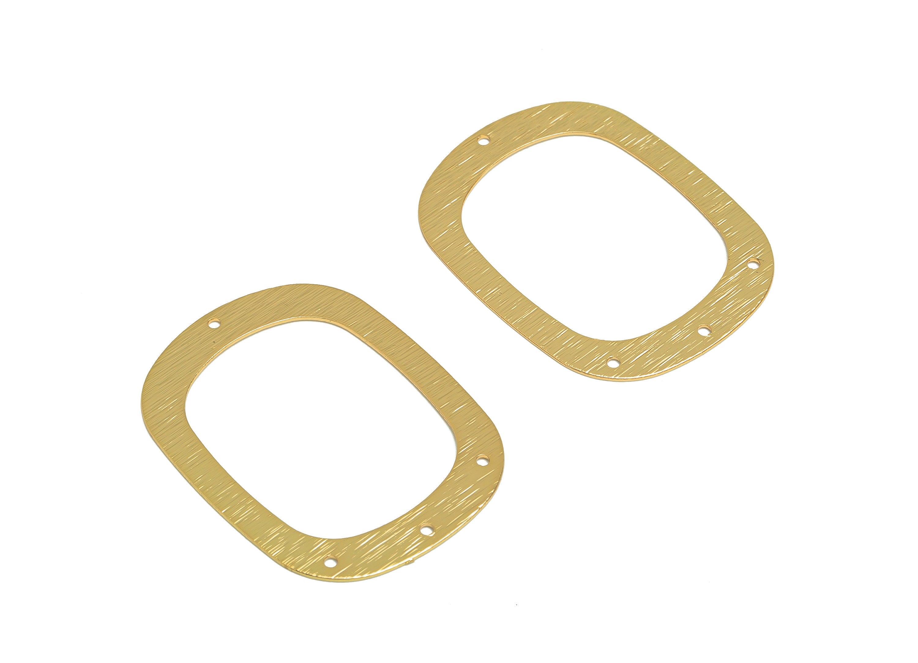 Brass Oval Connectors - Raw Brass Textured Oval Connectors - 4 Holes - Earring Connectors - Jewelry DIY Connectors - 36x27x0.5mm - PP10344 - DOMEDBAZAAR