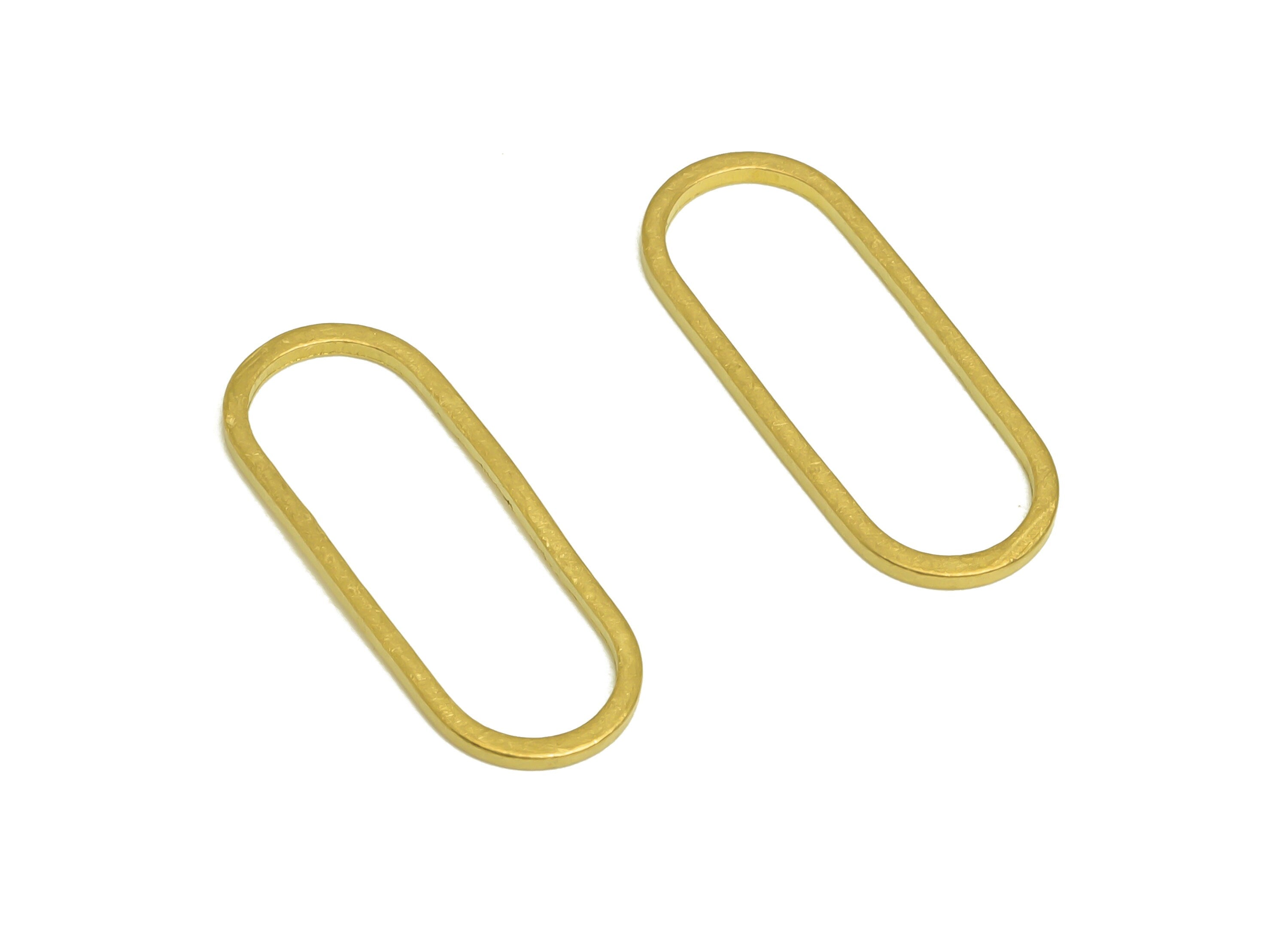 8*20 Brass Oval Charms - Raw Brass Oval Earring Charm - Brass Oval Connector - Geometry Earring Cham - 20x8x0.85mm - PP10353-8*20 - DOMEDBAZAAR