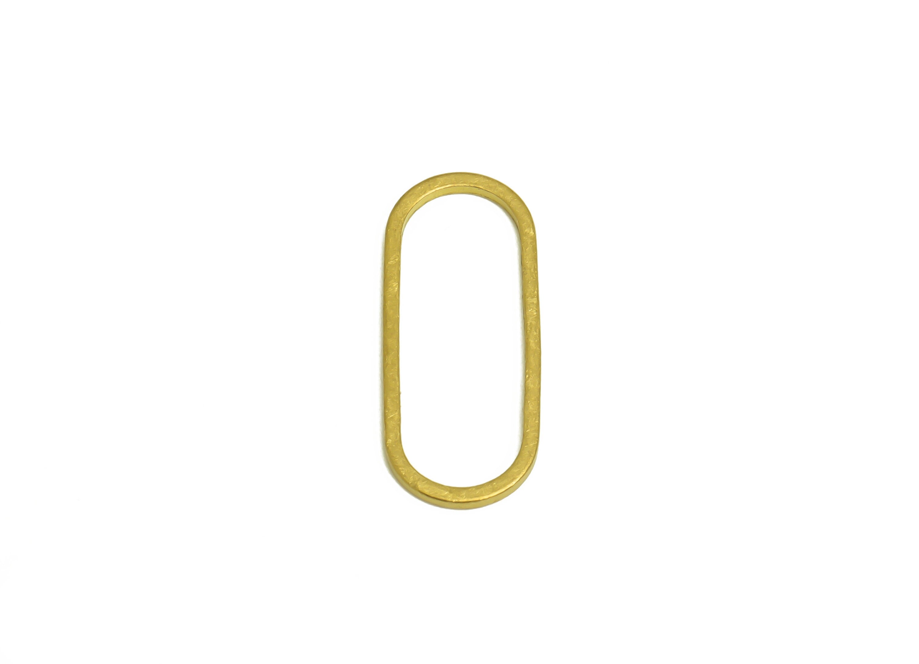 8*20 Brass Oval Charms - Raw Brass Oval Earring Charm - Brass Oval Connector - Geometry Earring Cham - 20x8x0.85mm - PP10353-8*20 - DOMEDBAZAAR