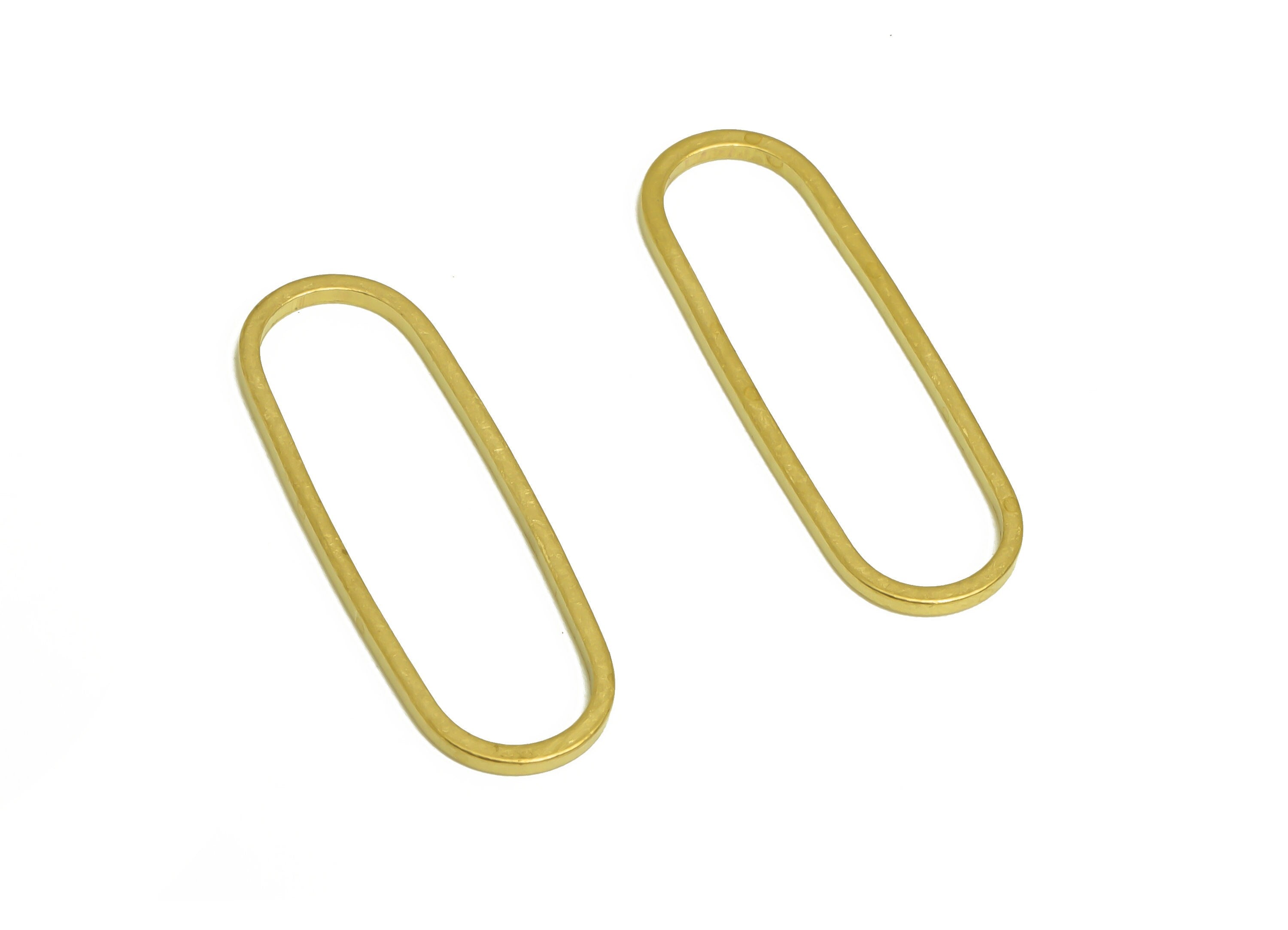 8*25 Brass Oval Charms - Raw Brass Oval Earring Charm - Brass Oval Connector - Geometry Earring Cham - 25x8.5x1mm - PP10353-8*25 - DOMEDBAZAAR