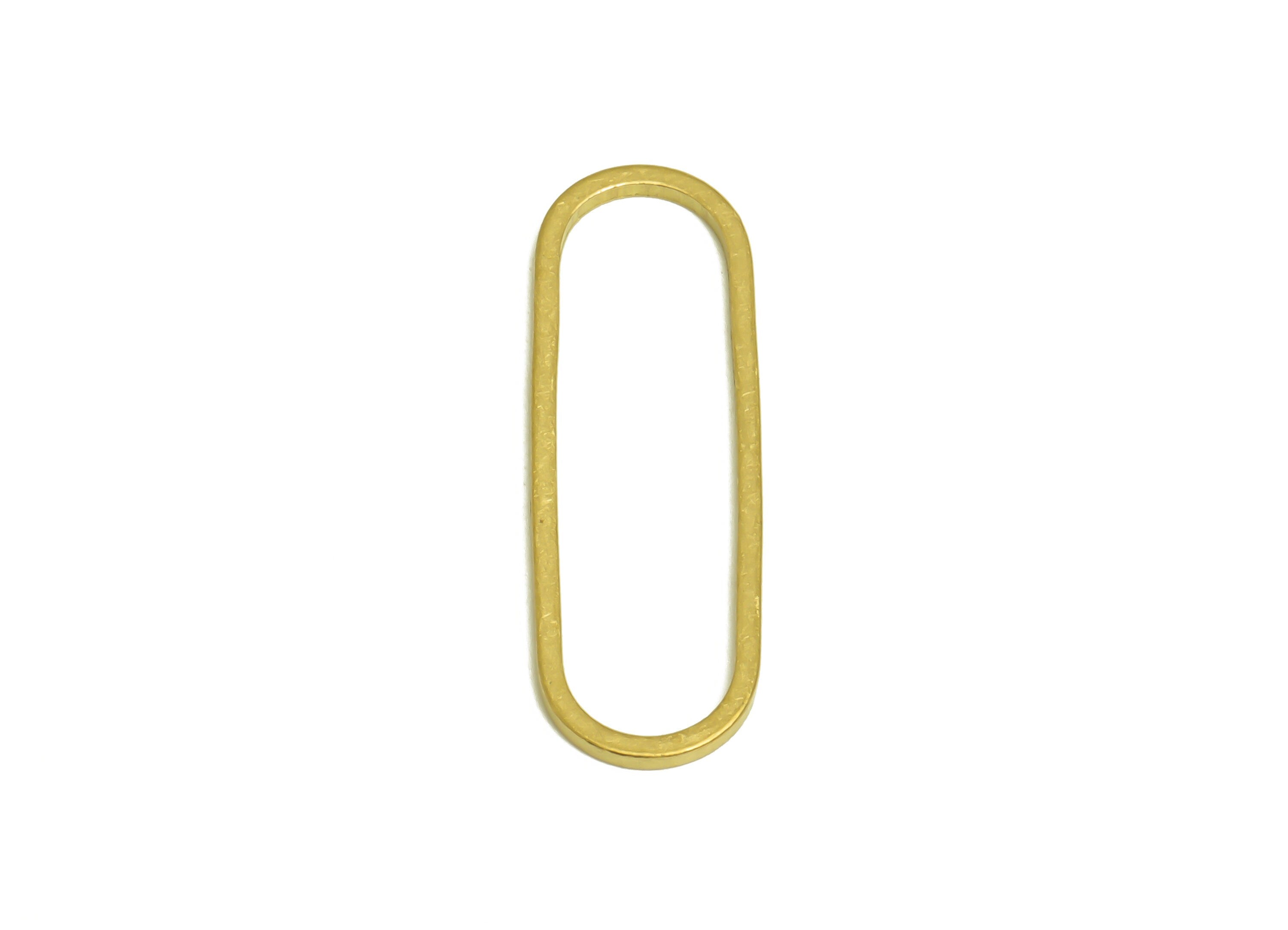 8*25 Brass Oval Charms - Raw Brass Oval Earring Charm - Brass Oval Connector - Geometry Earring Cham - 25x8.5x1mm - PP10353-8*25 - DOMEDBAZAAR