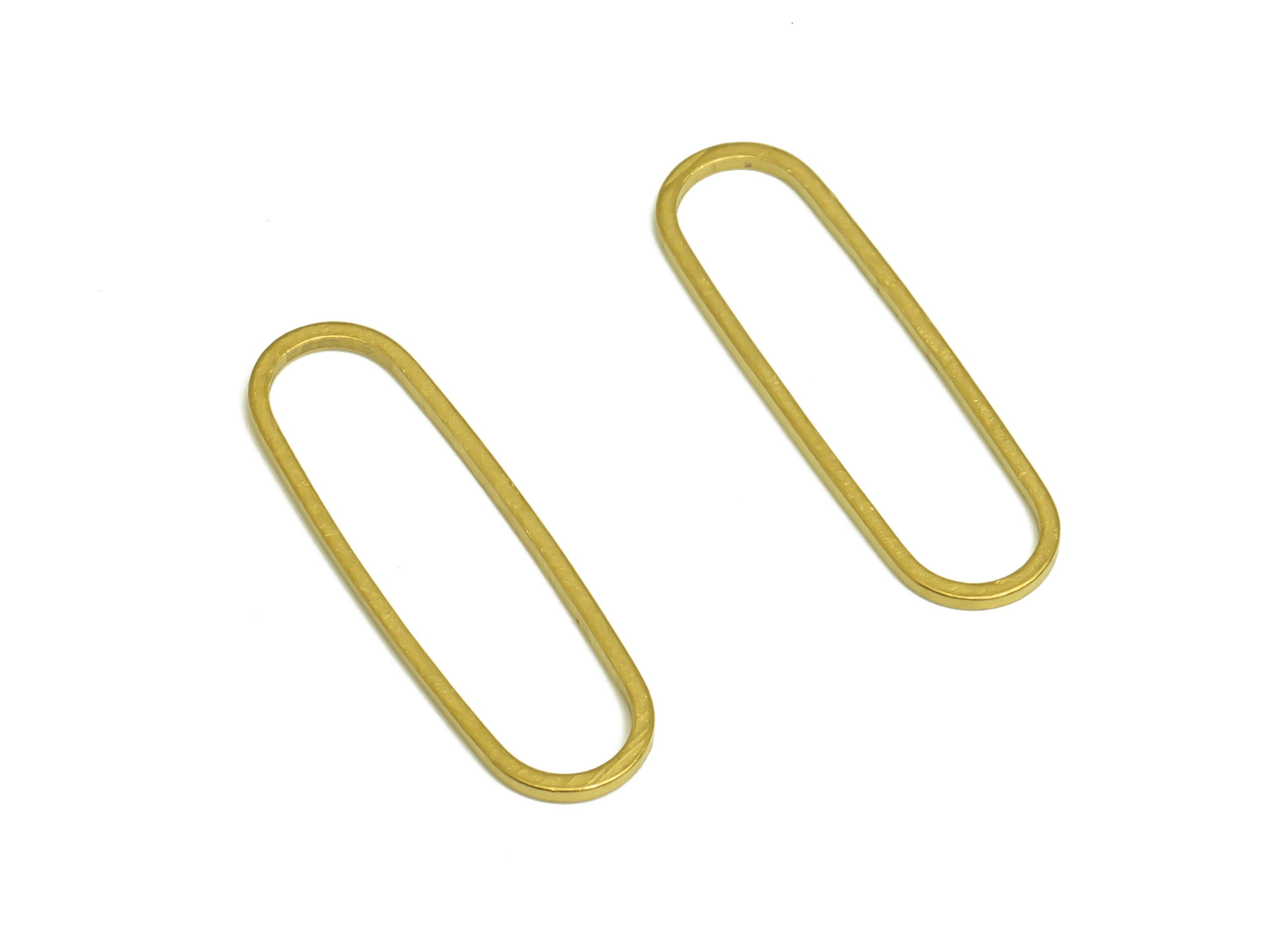 7*25 Brass Oval Charms - Raw Brass Oval Earring Charm - Brass Oval Connector - Geometry Earring Cham - 25x7.5x0.7mm - PP10353-7*25 - DOMEDBAZAAR