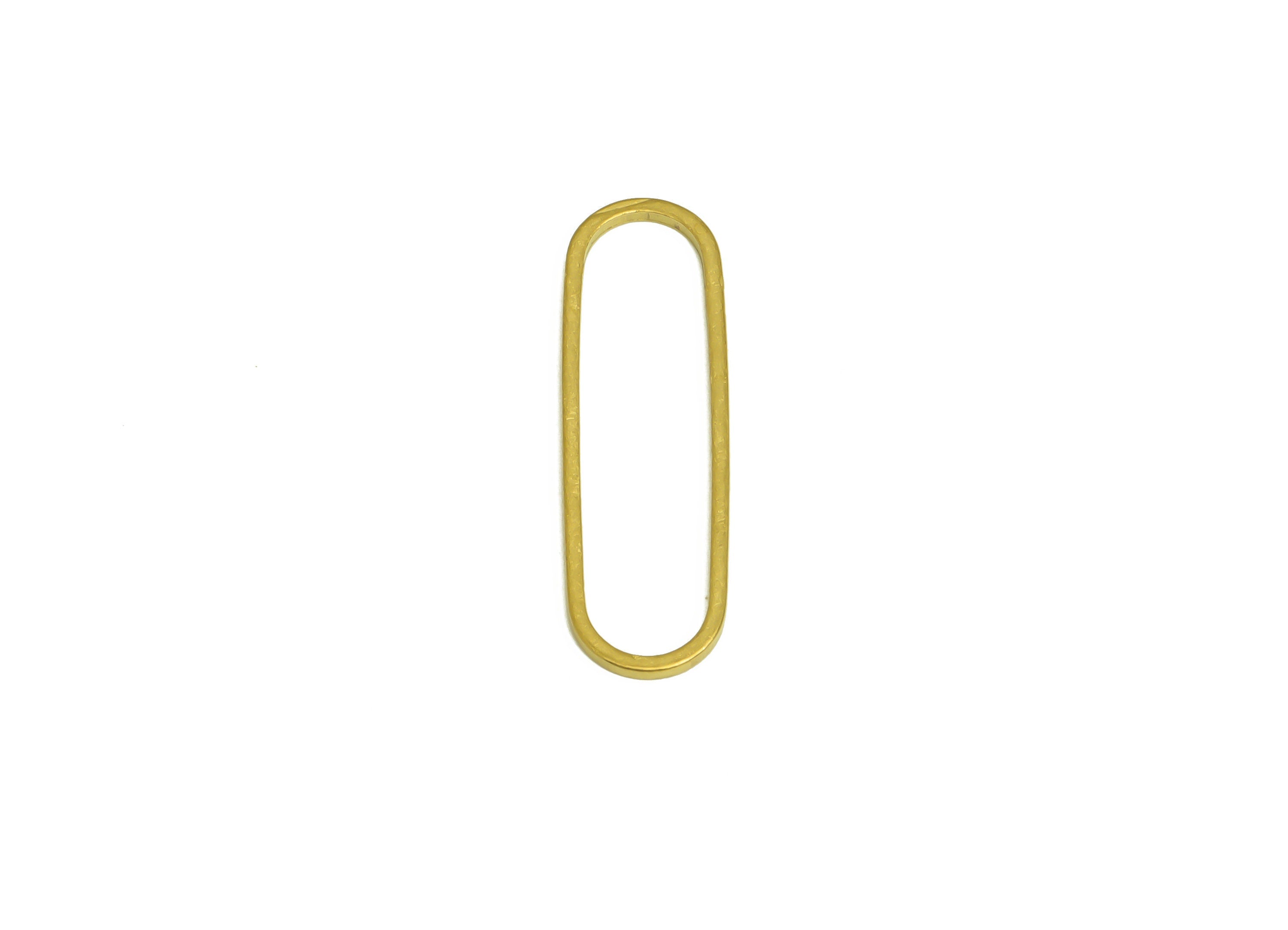 7*25 Brass Oval Charms - Raw Brass Oval Earring Charm - Brass Oval Connector - Geometry Earring Cham - 25x7.5x0.7mm - PP10353-7*25 - DOMEDBAZAAR