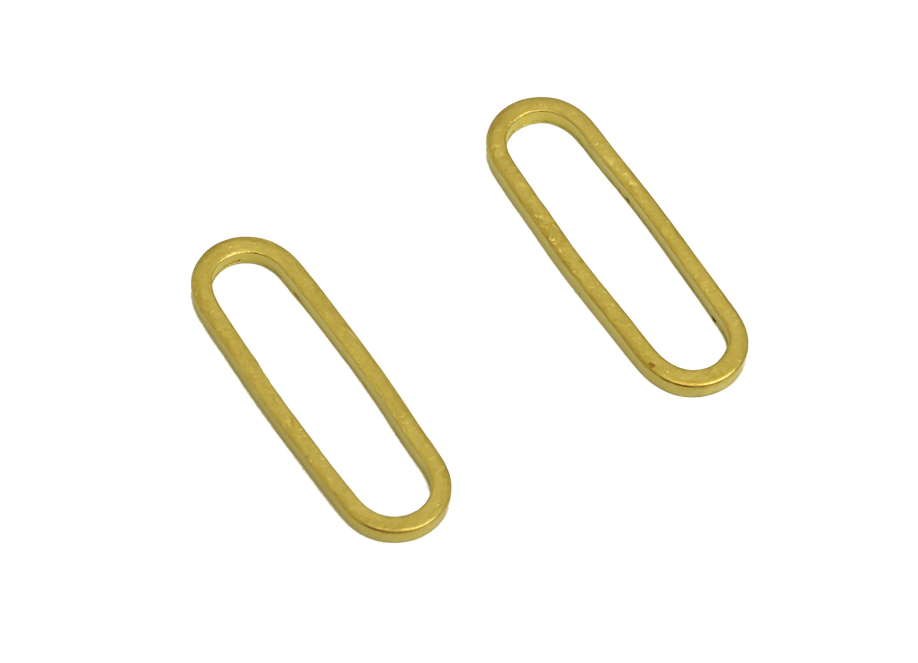 5*15 Brass Oval Charms - Raw Brass Oval Earring Charm - Brass Oval Connector - Geometry Earring Cham - 15x5x0.8mm - PP10353-5*15 - DOMEDBAZAAR