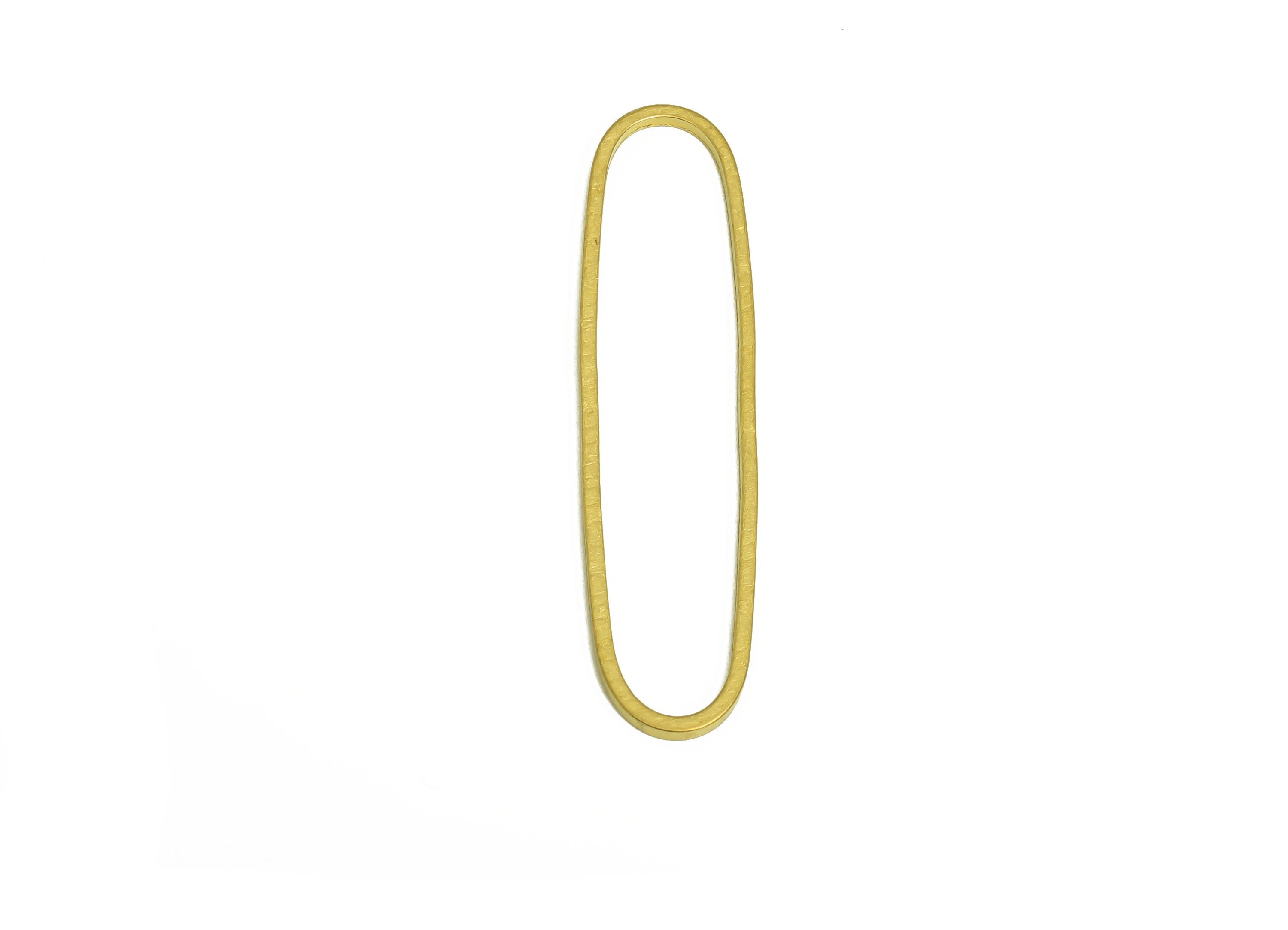 9*40 Brass Oval Charms - Raw Brass Oval Earring Charm - Brass Oval Connector - Geometry Earring Cham - 40x9.8x1.1mm - PP10353-9*40 - DOMEDBAZAAR