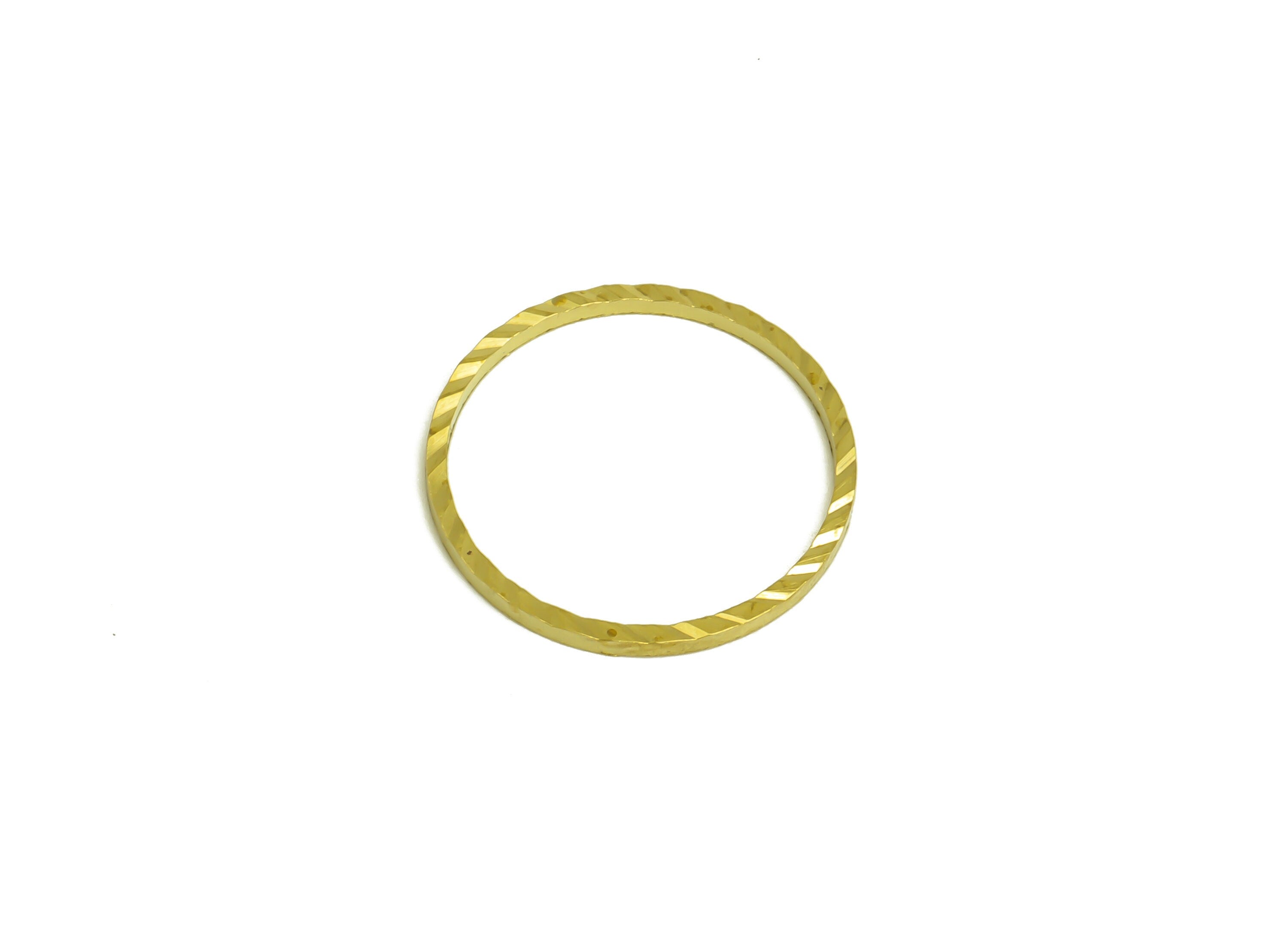16mm Brass Round Charms - Raw Brass Ring Earring Charm - Brass Round Connector - Brass Textured Circle Earring Cham - 16x16x1mm - PP10361-16 - DOMEDBAZAAR