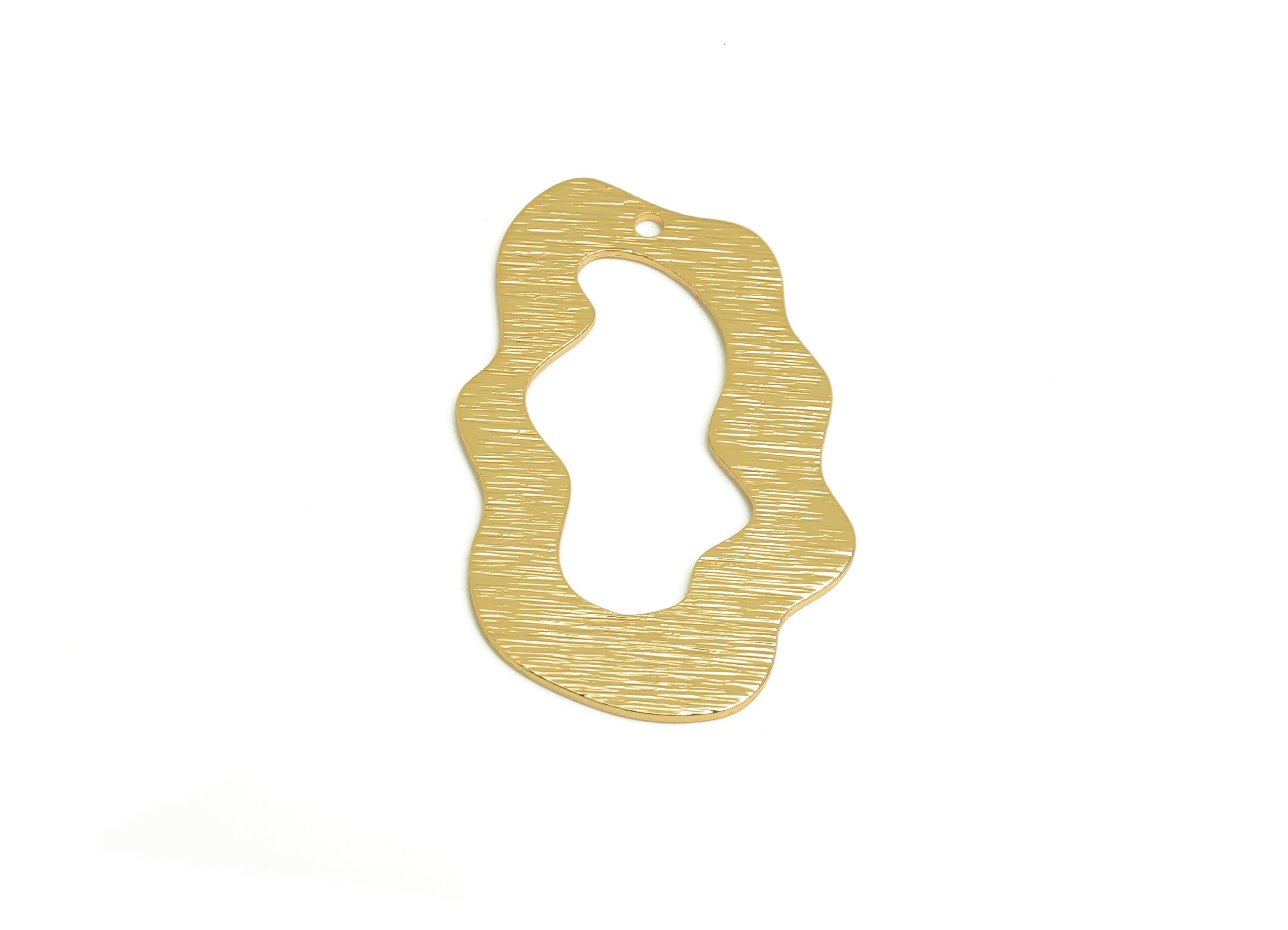 Brass Textured Could Earring Charms - Raw Brass Could Pendant - Earring Findings - Jewelry Making Supplies - 32.5x20.1x0.84mm - PP10346 - DOMEDBAZAAR