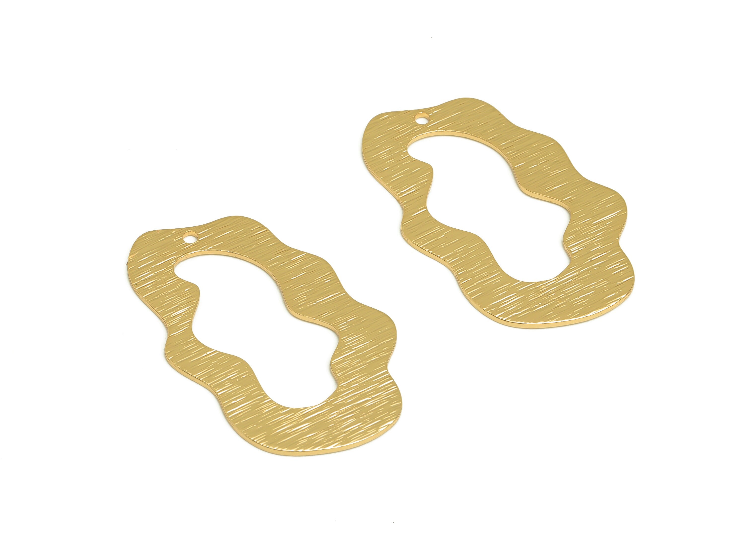 Brass Textured Could Earring Charms - Raw Brass Could Pendant - Earring Findings - Jewelry Making Supplies - 32.5x20.1x0.84mm - PP10346 - DOMEDBAZAAR