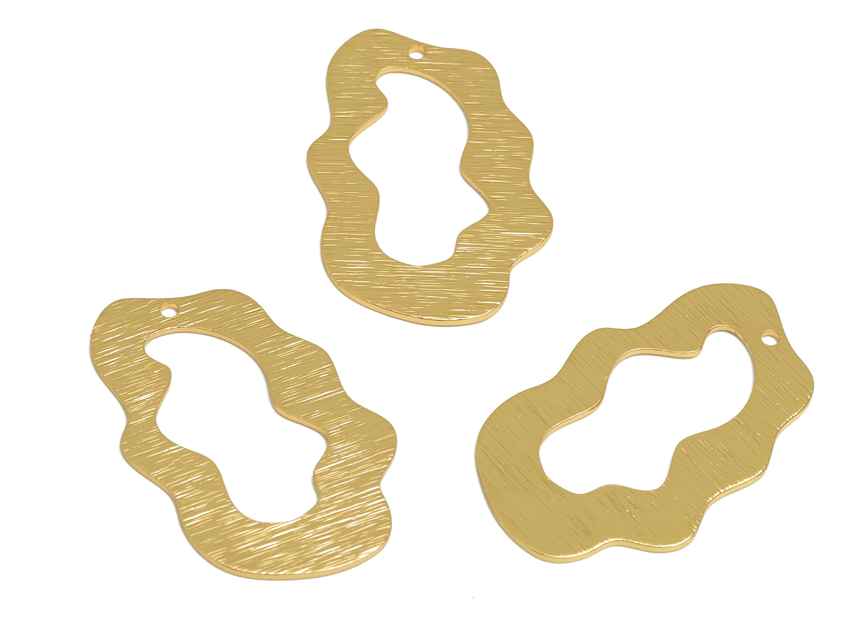 Brass Textured Could Earring Charms - Raw Brass Could Pendant - Earring Findings - Jewelry Making Supplies - 32.5x20.1x0.84mm - PP10346 - DOMEDBAZAAR