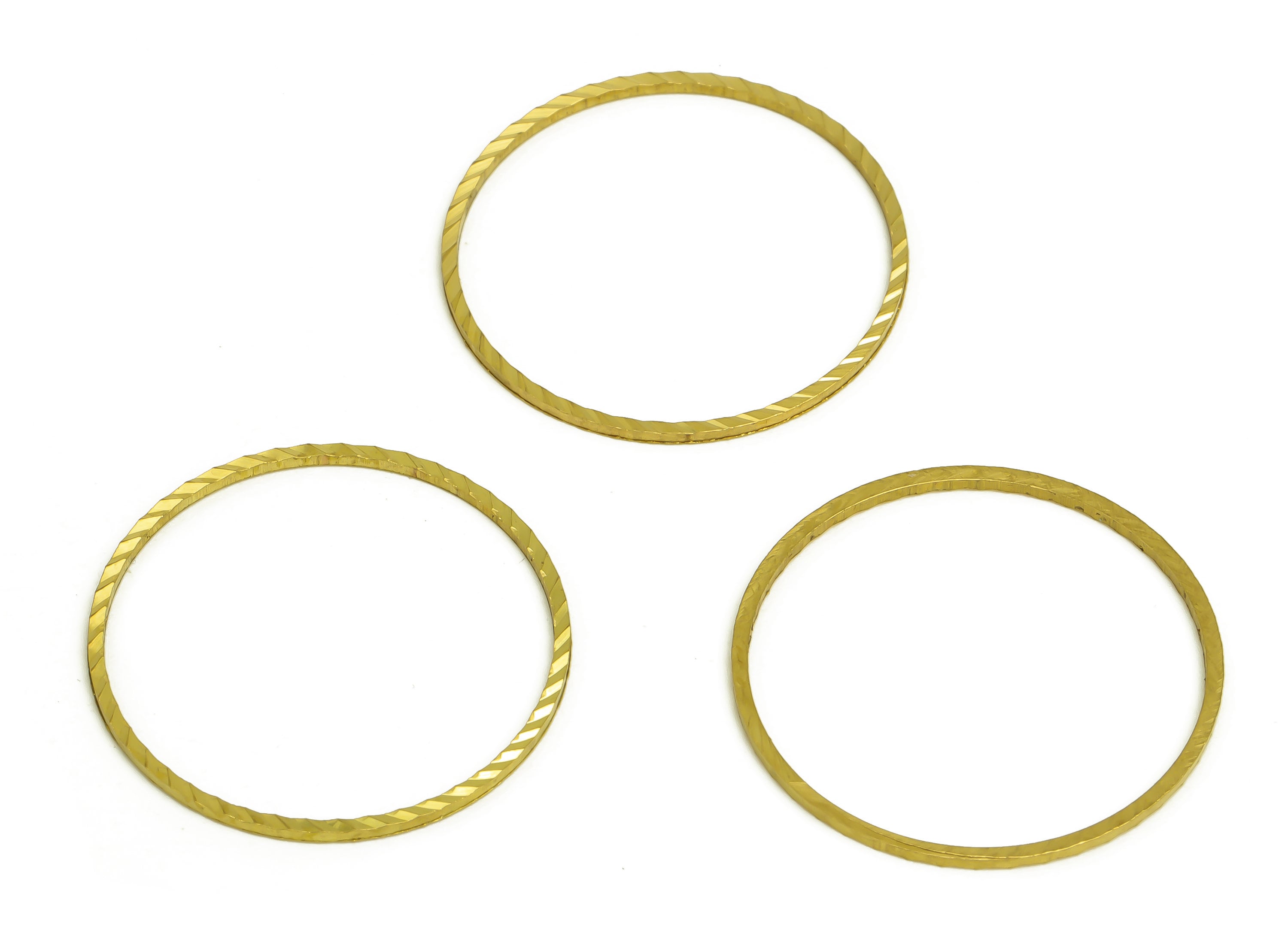 25mm Brass Round Charms - Raw Brass Circle Earring Charm - Brass Round Connector - Textured Geometry Earring Cham - 25x25x1mm - PP10361-25 - DOMEDBAZAAR
