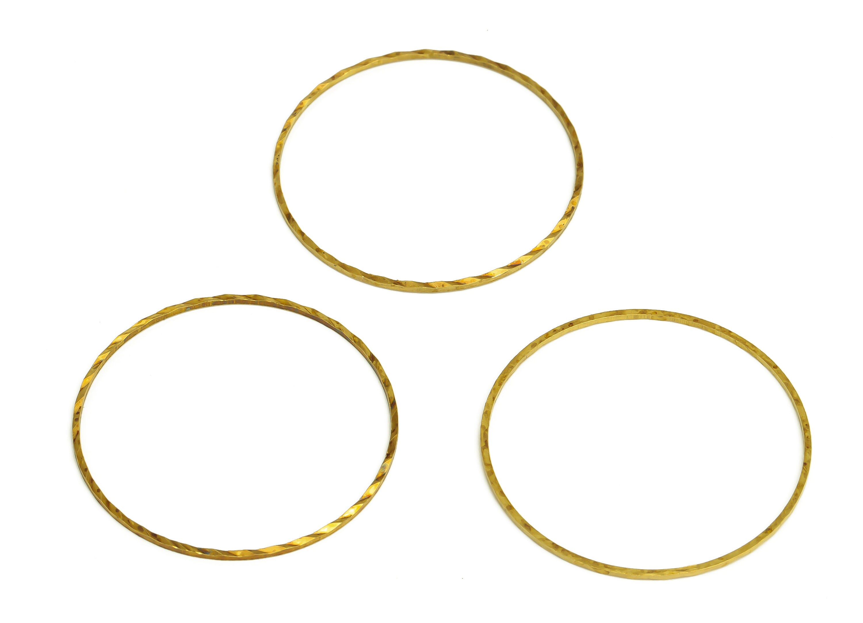 35mm Brass Round Charms - Raw Brass Circle Earring Charm - Brass Round Connector - Textured Geometry Earring Cham - 35x35x0.9mm - PP10361-35 - DOMEDBAZAAR