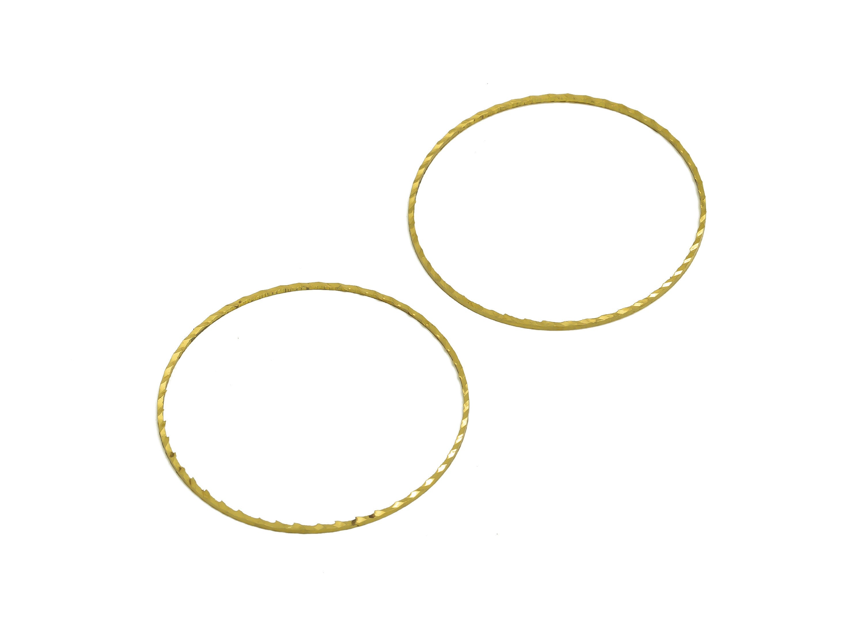 40mm Brass Round Charms - Raw Brass Circle Earring Charm - Brass Round Connector - Textured Geometry Earring Cham - 40x40x1.1mm - PP10361-40 - DOMEDBAZAAR