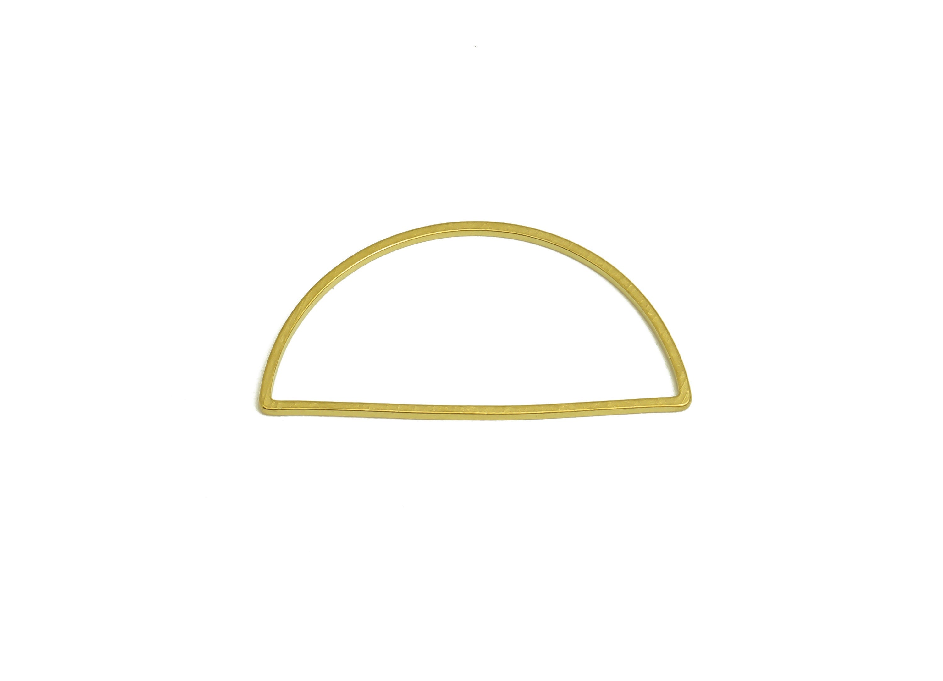 15*30 Brass Semicircle Charms - Raw Brass Half Round Earring Connector - Brass Semicircle Wire Earring Charm - 30x15x0.93mm - PP10363-15*30 - DOMEDBAZAAR